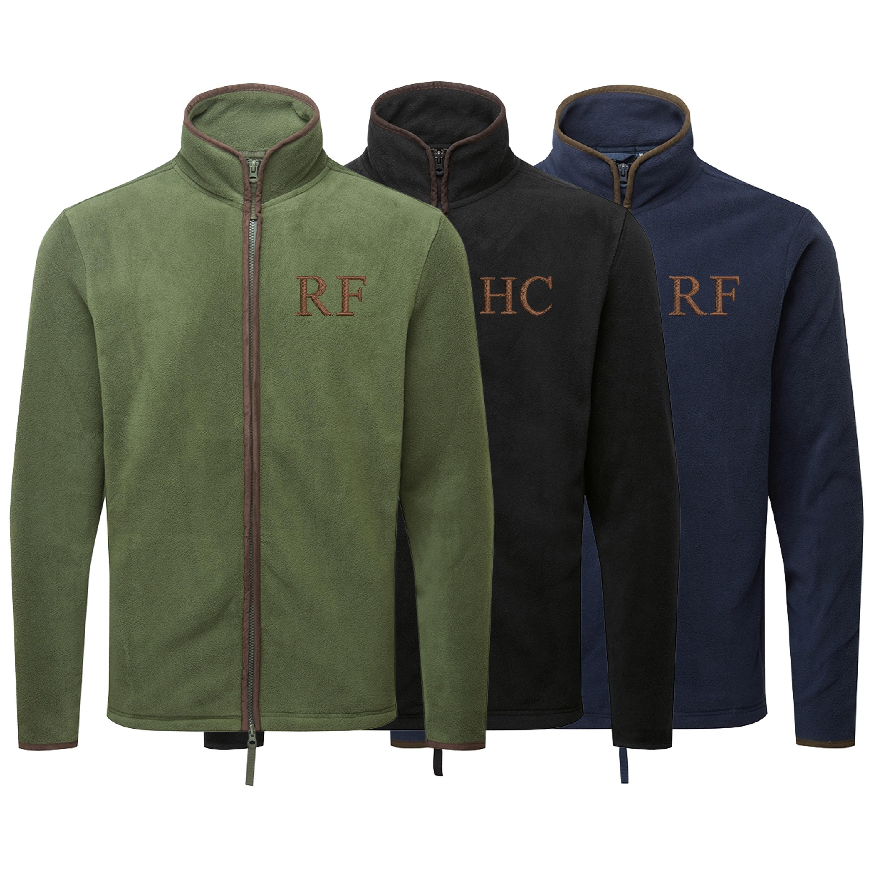 Embroidered Personalised Fleece Custom Initials Adults Mens Unisex Country Farmer Jacket