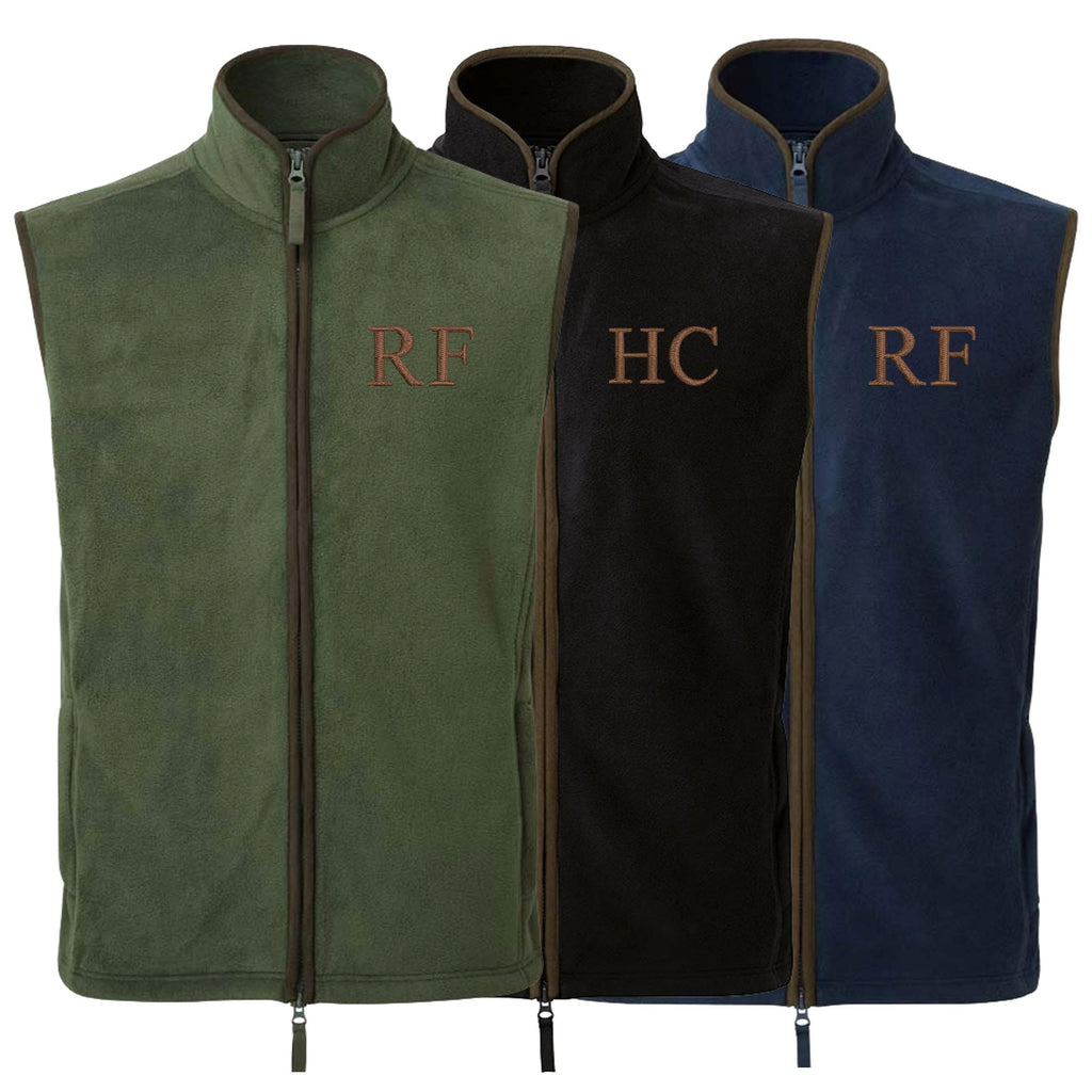 Embroidered Personalised Fleece Gilet Custom Initials Adults Mens Unisex Country Farmer Bodywarmer Jacket