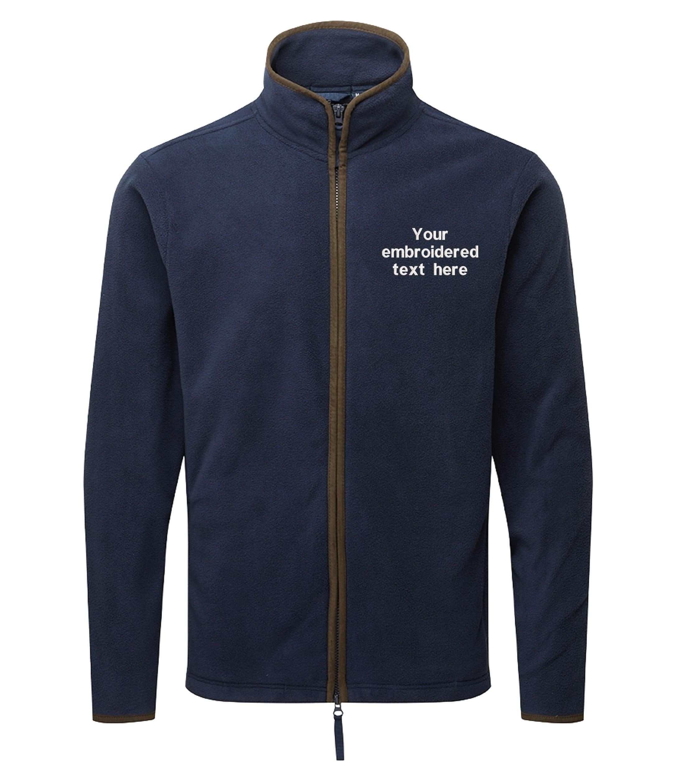 Embroidered Personalised Fleece Custom Text Adults Mens Unisex Country Farmer Jacket