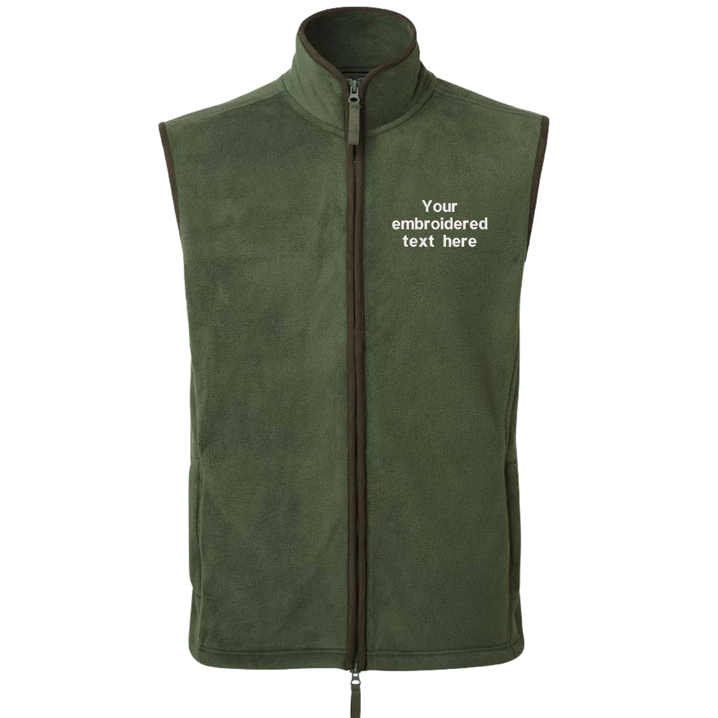 Embroidered Personalised Fleece Gilet Custom Text Adults Mens Unisex Country Farmer Bodywarmer Jacket