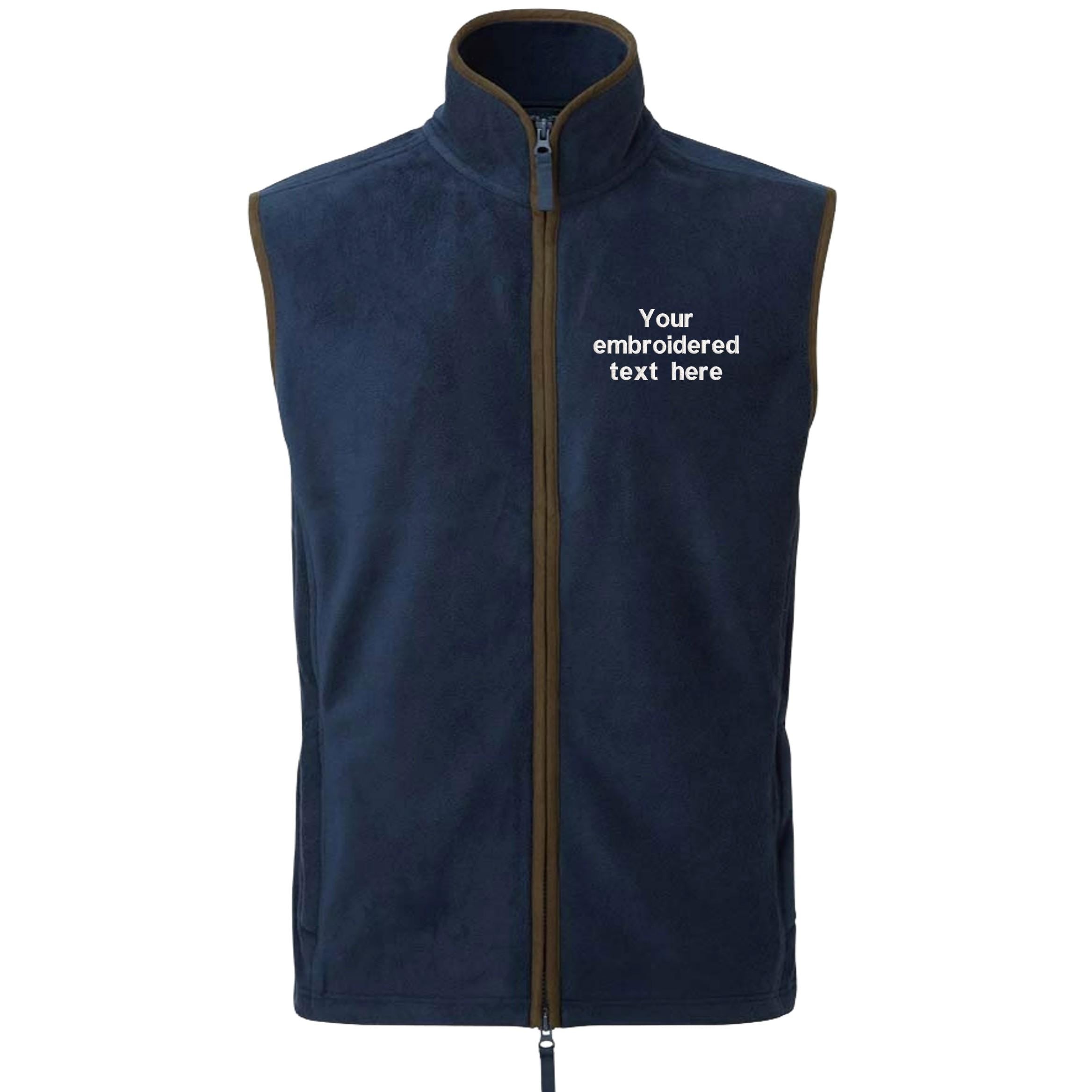 Embroidered Personalised Fleece Gilet Custom Text Adults Mens Unisex Country Farmer Bodywarmer Jacket