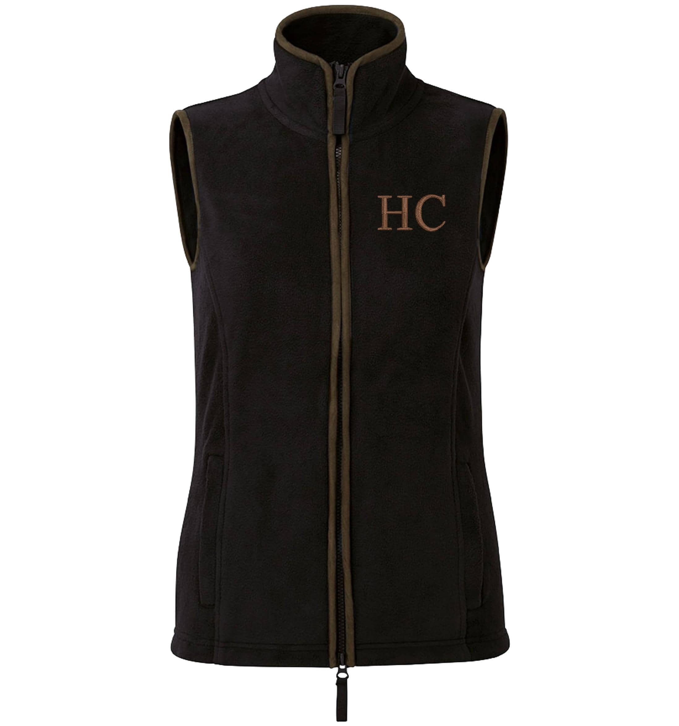 Embroidered Personalised Fleece Gilet Custom Initials Ladies Country Farmer Bodywarmer Jacket