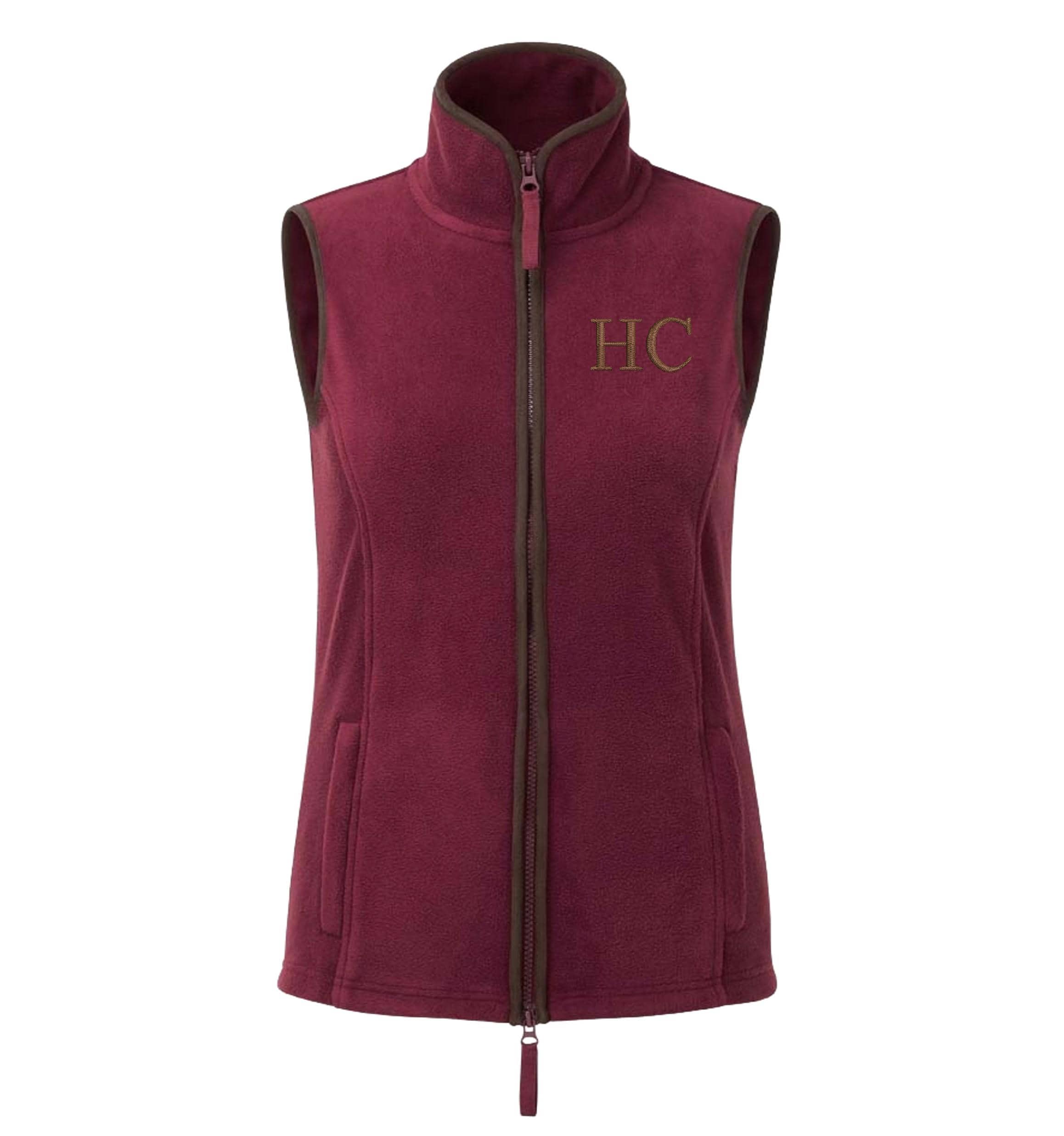 Embroidered Personalised Fleece Gilet Custom Initials Ladies Country Farmer Bodywarmer Jacket