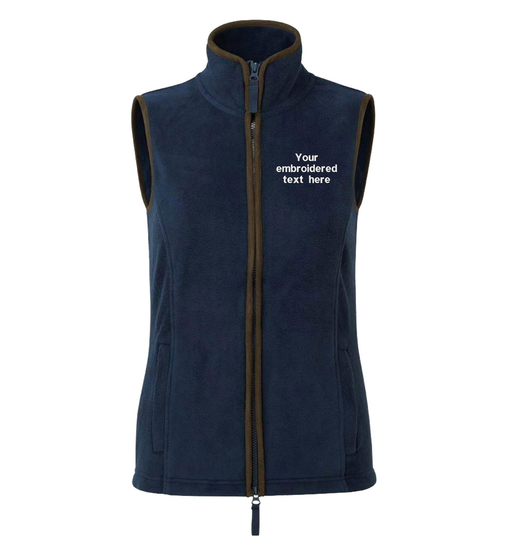 Embroidered Personalised Fleece Gilet Custom Text Ladies Country Farmer Bodywarmer Jacket