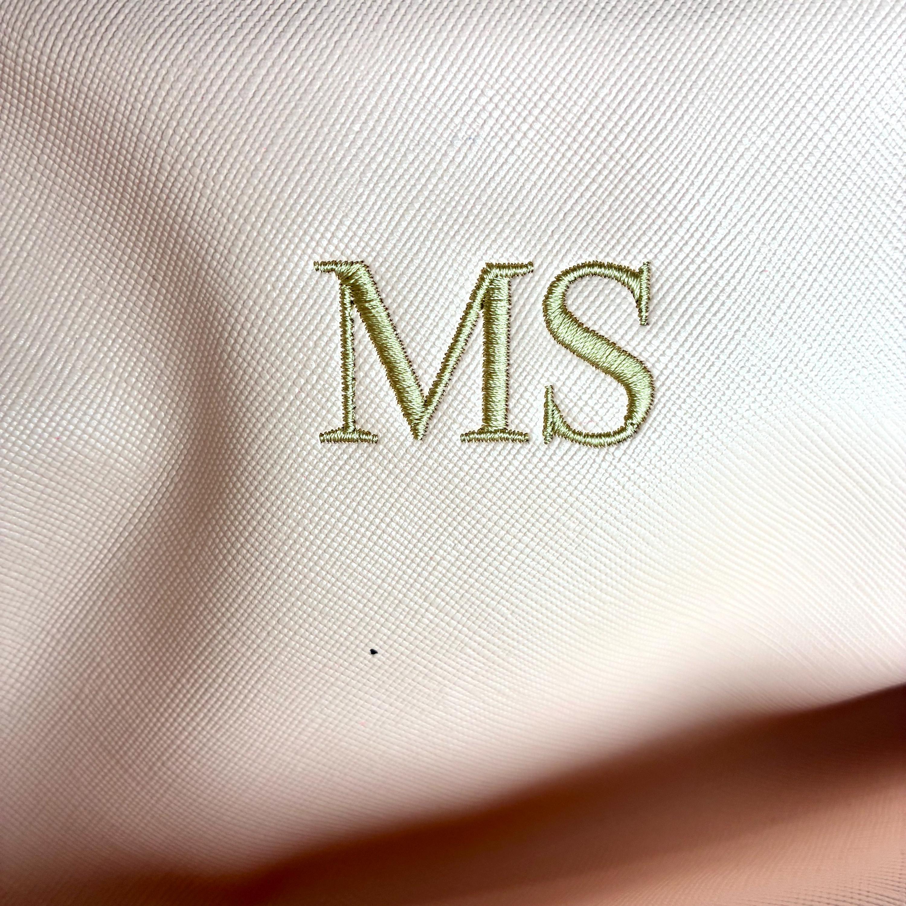 Personalised Embroidered Initials Vegan Faux Leather Weekend Holdall Bag With Detachable Strap - Custom Monogram Gifts For Her