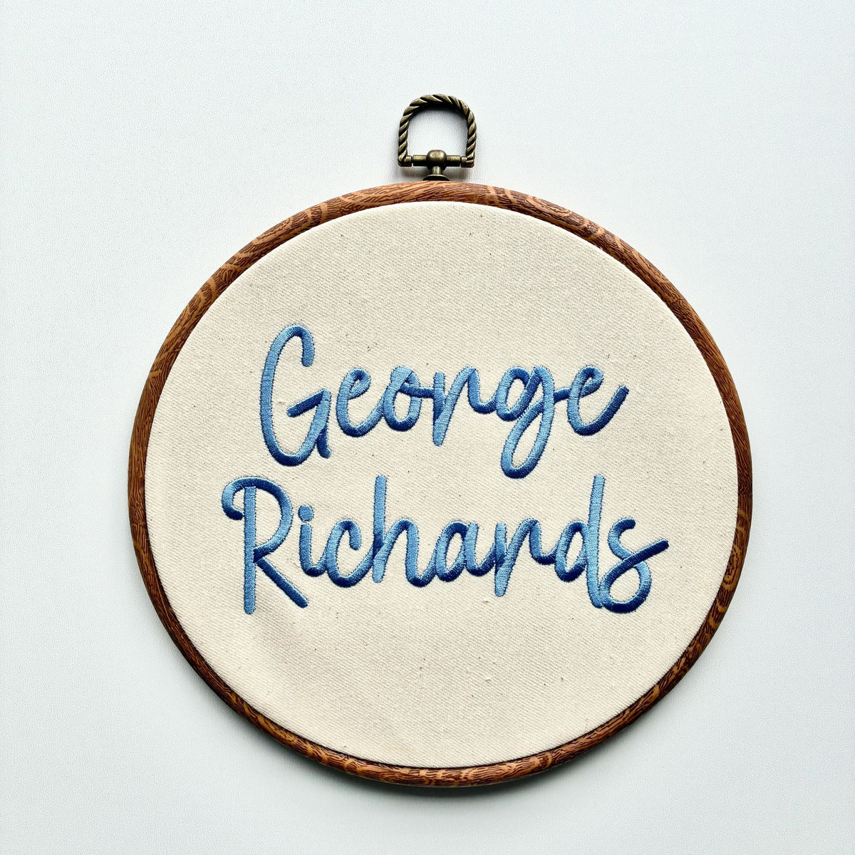 Personalised Embroidery Hoop – Custom Name Embroidered Vintage Art Nursery Decor Baby Shower Birth Announcement Gift