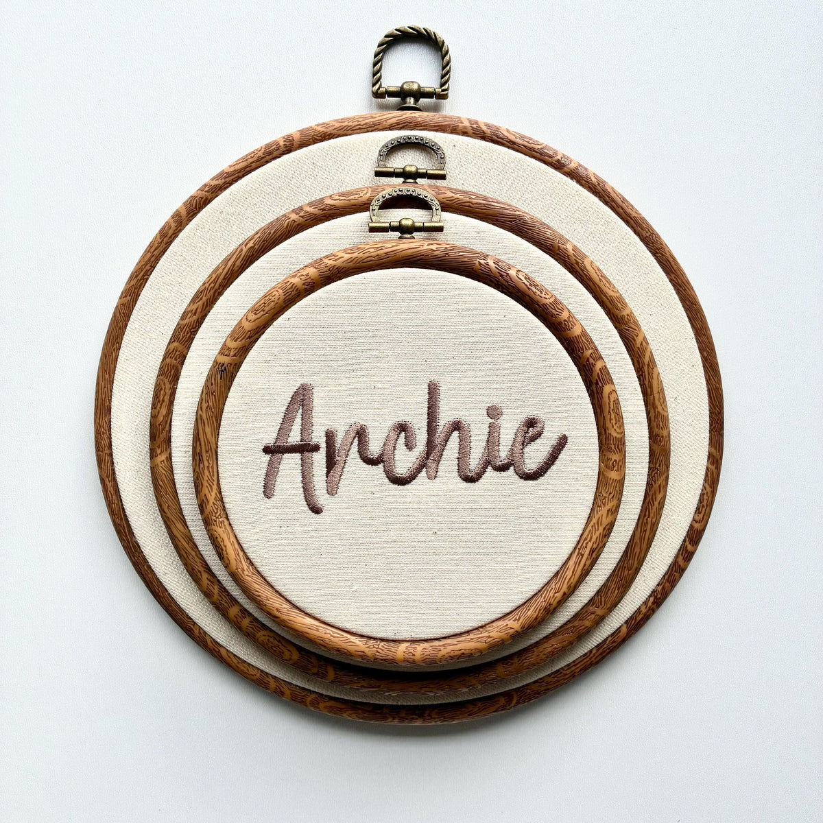 Personalised Embroidery Hoop – Custom Name Embroidered Vintage Art Nursery Decor Baby Shower Birth Announcement Gift