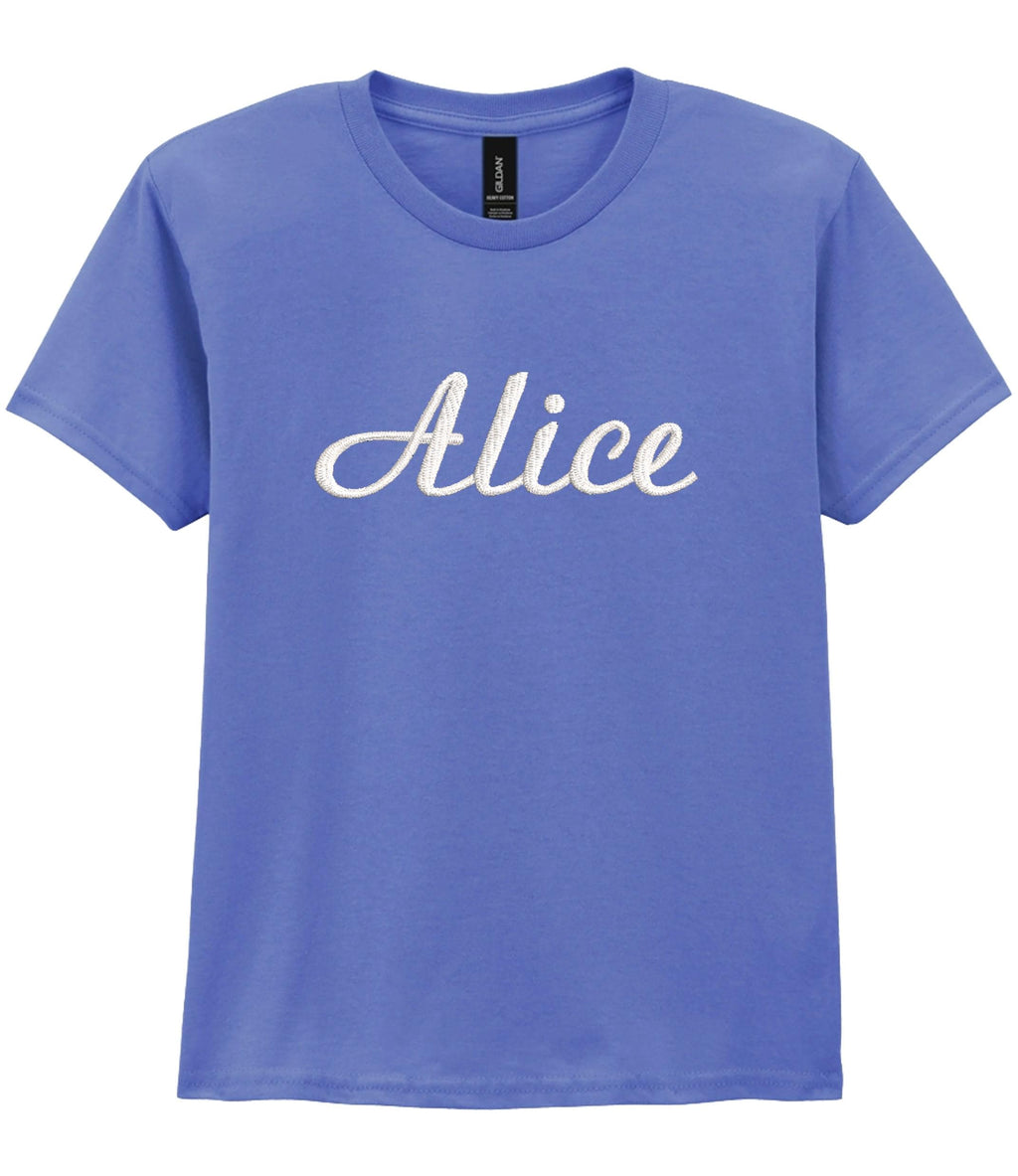 Embroidered Personalised Kids T-Shirt Custom Design Your Text