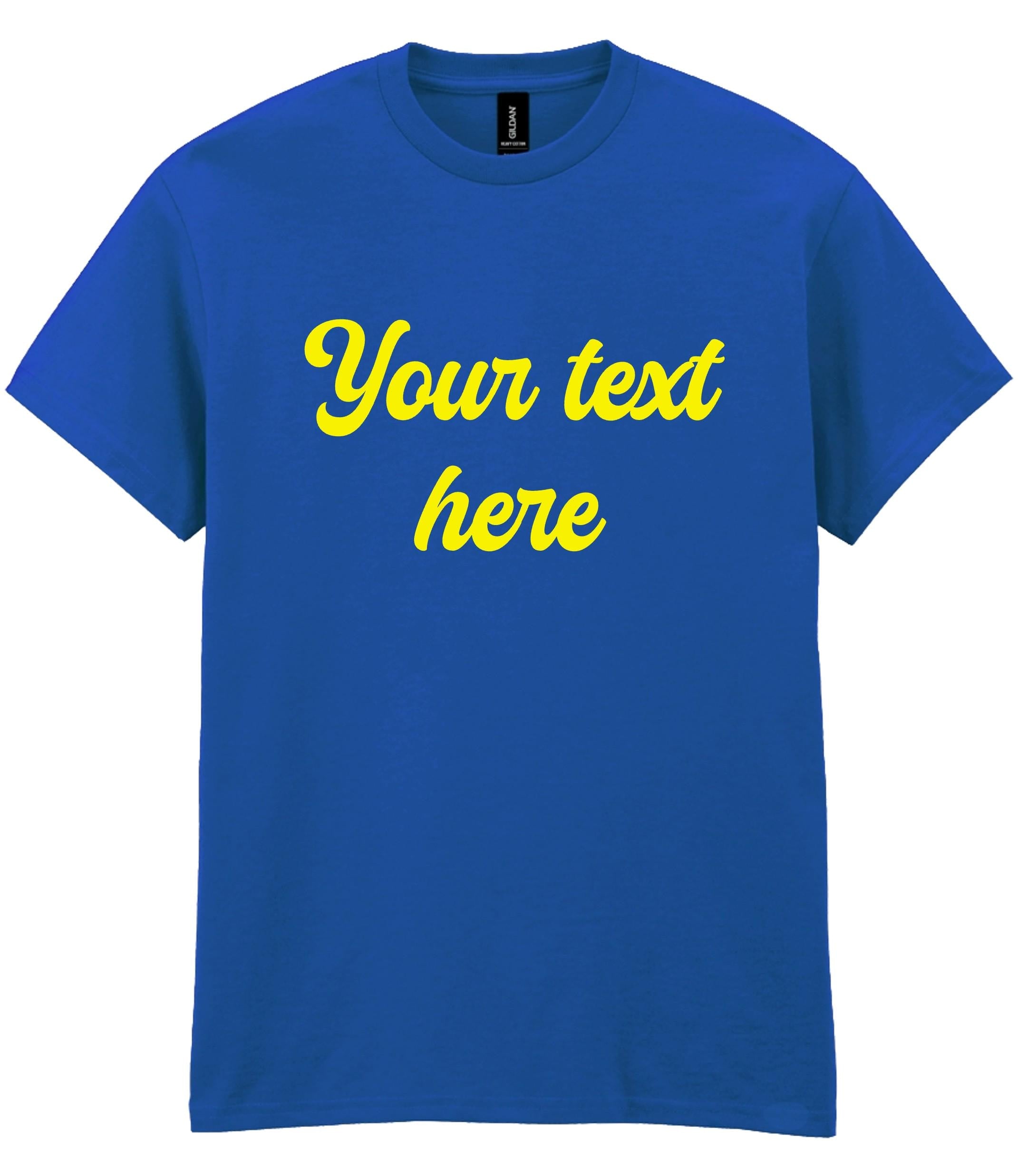 Personalised Printed Adults T-Shirt 30 Colours S-5XL Custom Design Your Text
