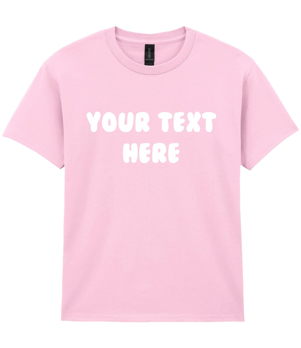 Personalised Printed Kids T-Shirt Custom Design Your Text