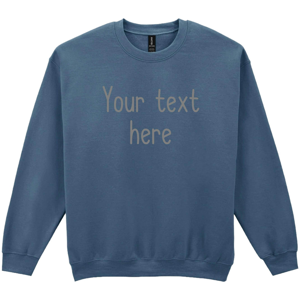 Personalised Printed Adults Sweatshirt 23 Colours S-5XL Custom Design Your Text