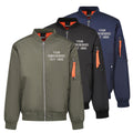 Embroidered Personalised Text Pilot Jacket Military Army Custom Name Bomber Coat