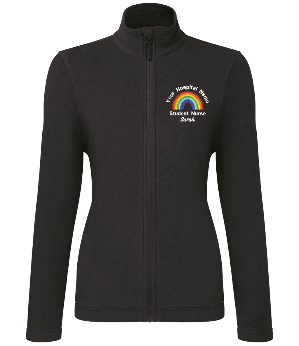 Embroidered Personalised Rainbow Microfleece Custom Uniform Hospital Staff Name Department Student Nurse Fleece