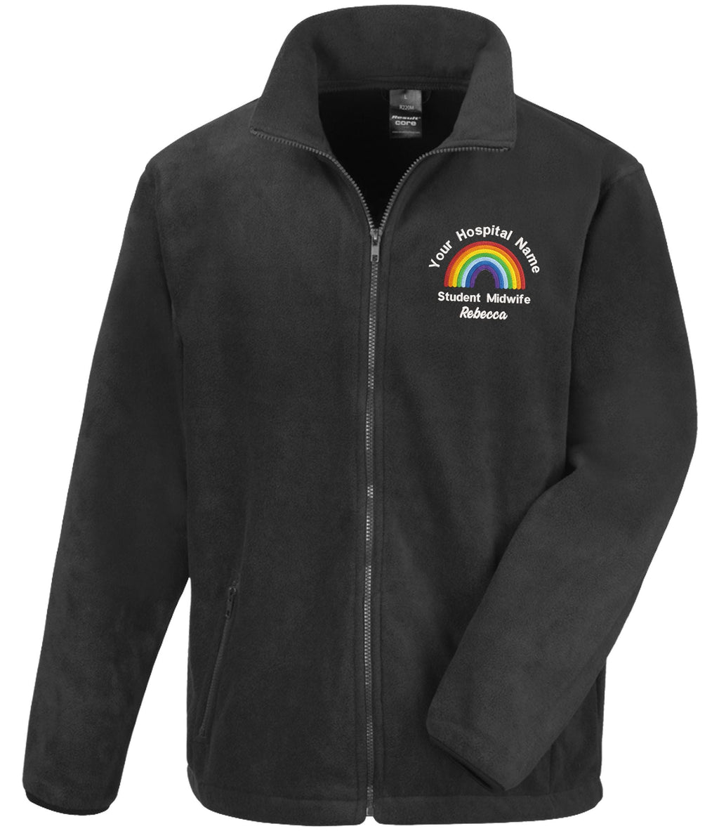 Embroidered Personalised Rainbow Fleece Custom Uniform Hospital Staff Name Department Student Nurse Jacket