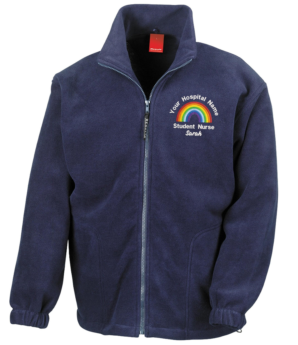 Embroidered Personalised Rainbow Heavyweight Fleece Custom Uniform Hospital Staff Name Department Student Nurse Jacket