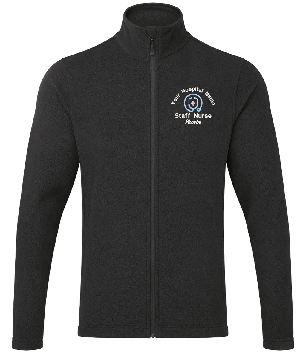 Embroidered Personalised Microfleece Custom Uniform Hospital Staff Name Department Student Nurse Fleece
