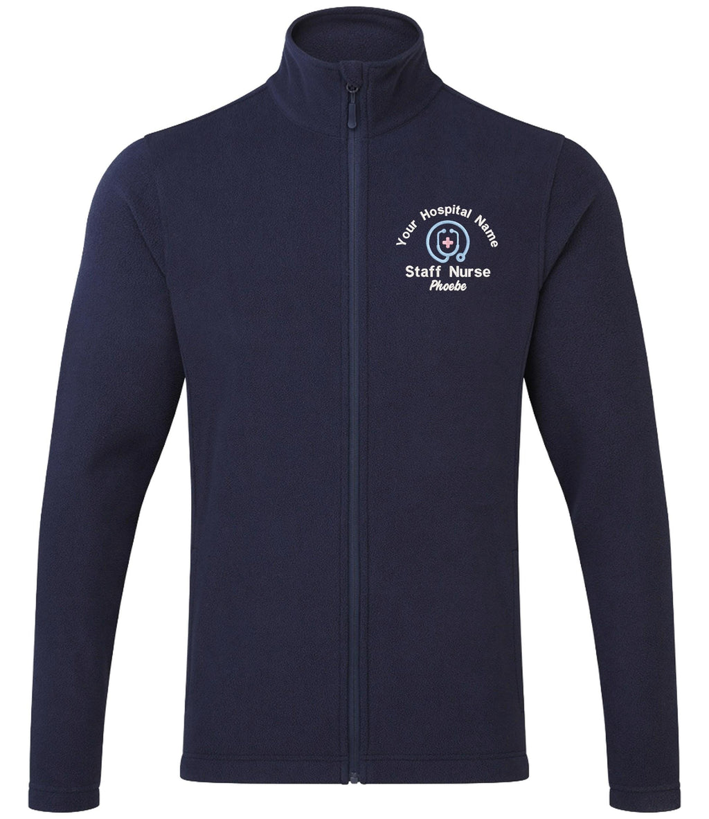 Embroidered Personalised Microfleece Custom Uniform Hospital Staff Name Department Student Nurse Fleece