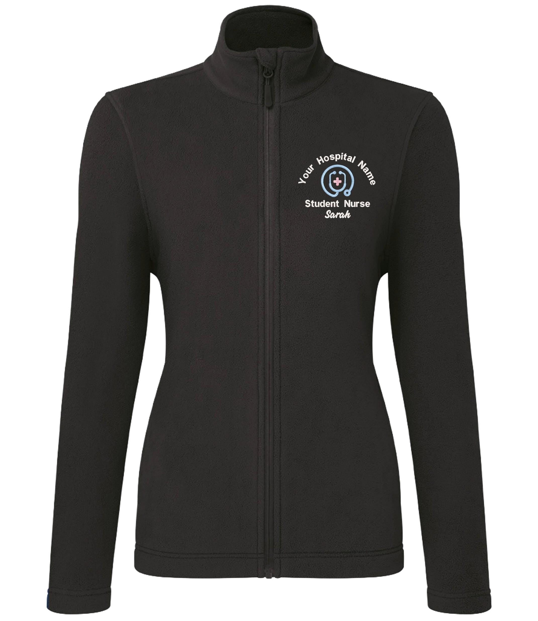 Embroidered Personalised Microfleece Custom Uniform Hospital Staff Name Department Student Nurse Fleece