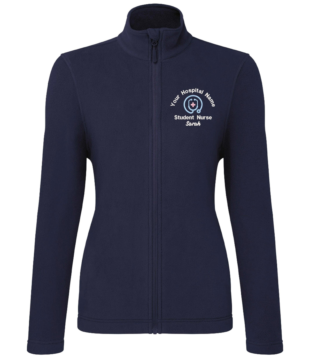 Embroidered Personalised Microfleece Custom Uniform Hospital Staff Name Department Student Nurse Fleece