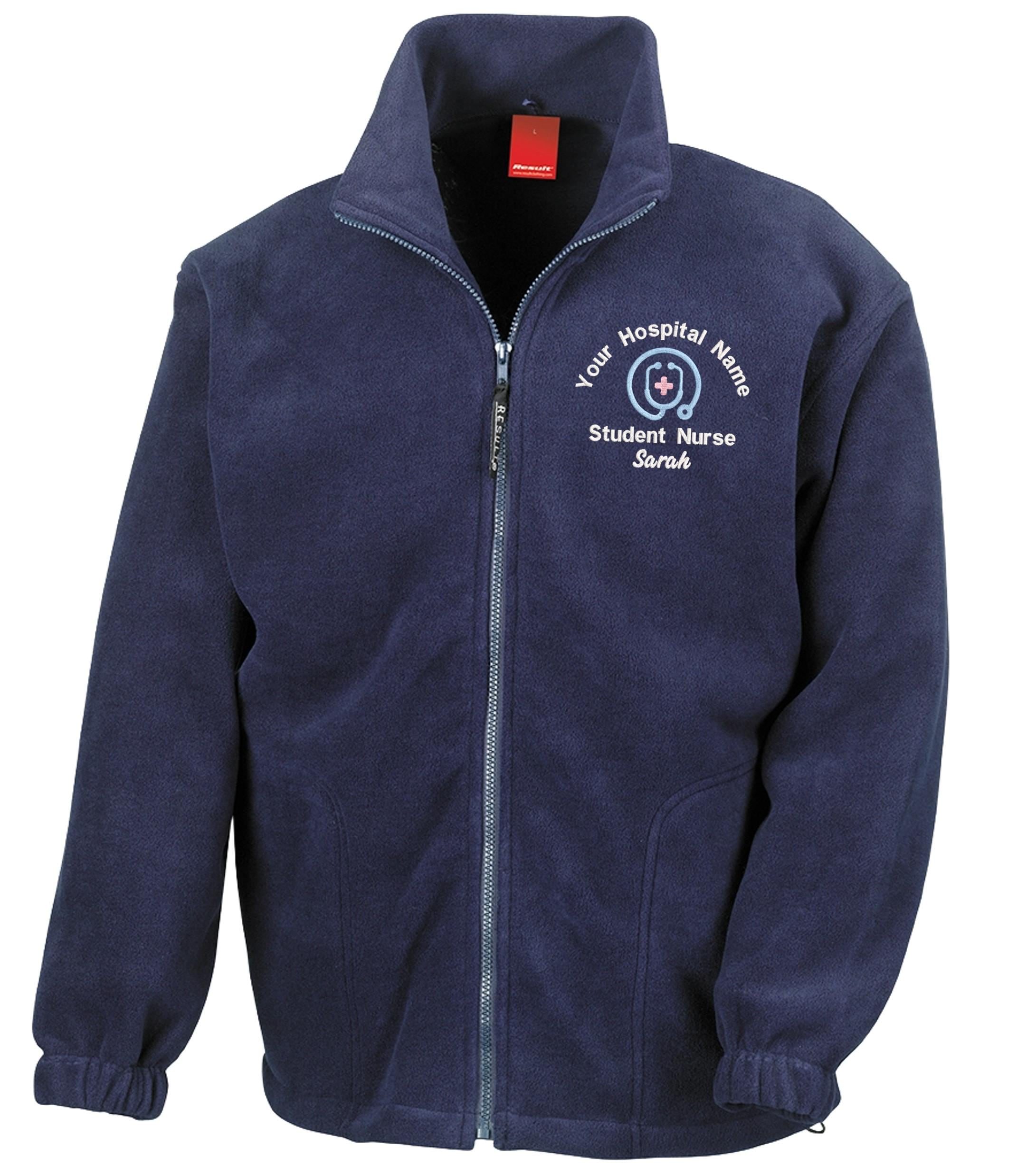 Embroidered Personalised Heavyweight Fleece Custom Uniform Hospital Staff Name Department Student Nurse Jacket