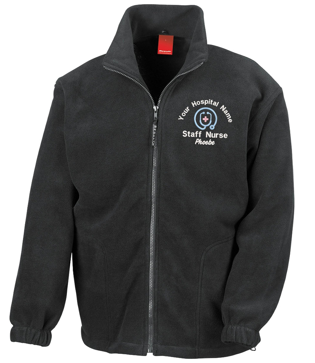 Embroidered Personalised Heavyweight Fleece Custom Uniform Hospital Staff Name Department Student Nurse Jacket