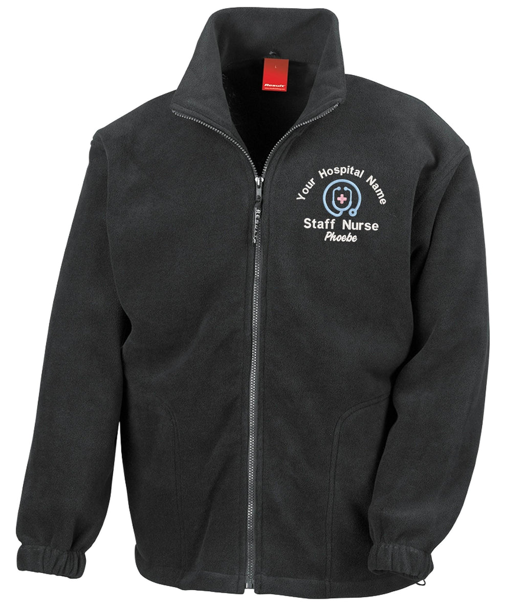 Embroidered Personalised Heavyweight Fleece Custom Uniform Hospital Staff Name Department Student Nurse Jacket