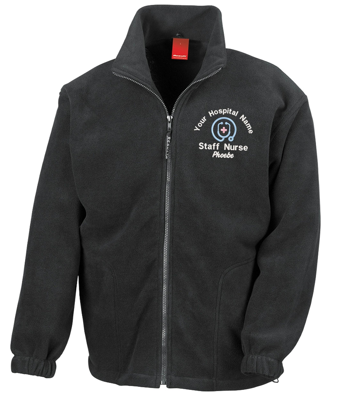 Embroidered Personalised Heavyweight Fleece Custom Uniform Hospital Staff Name Department Student Nurse Jacket