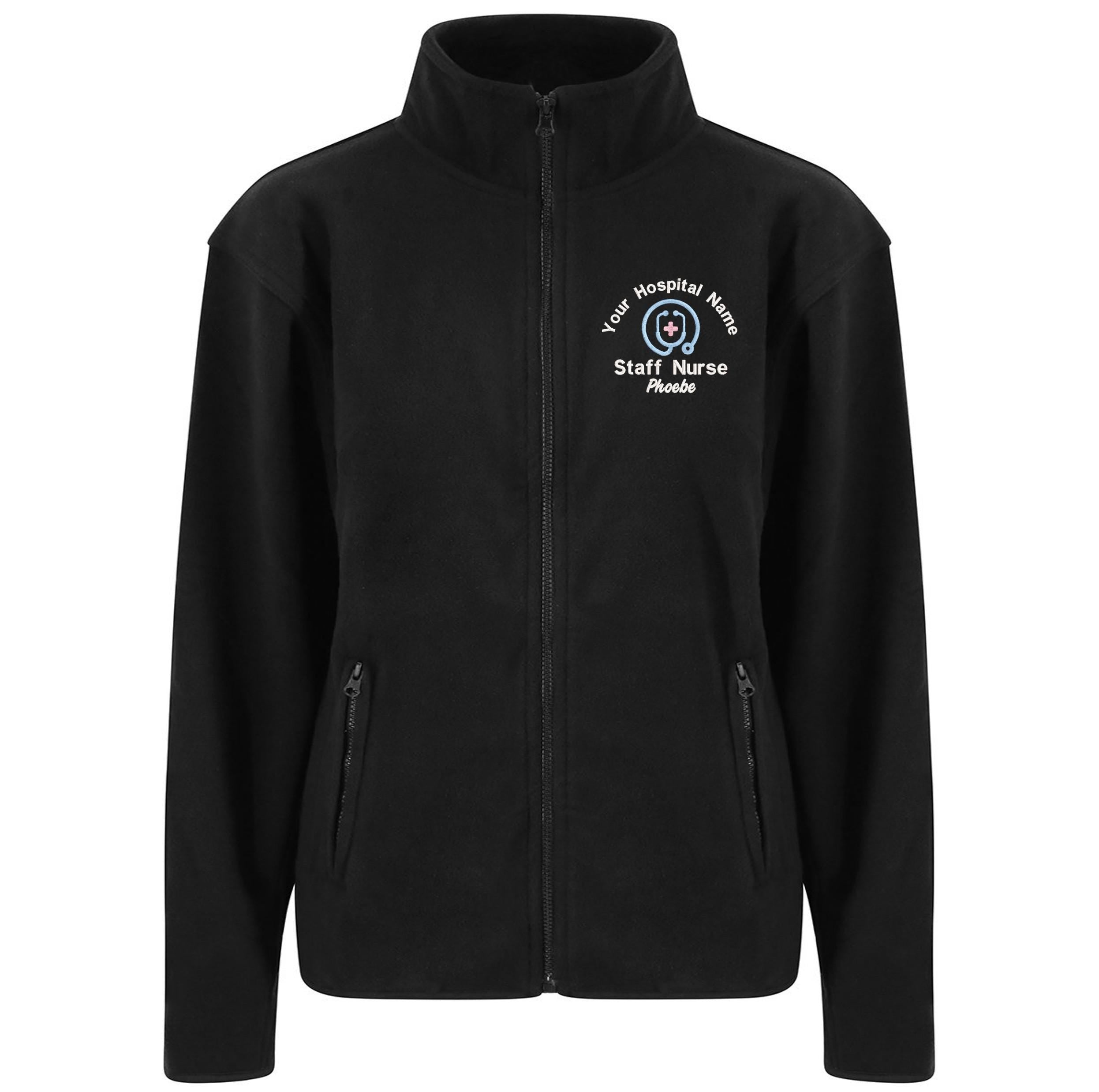 Embroidered Personalised Microfleece Custom Uniform Hospital Staff Name Department Student Nurse Fleece