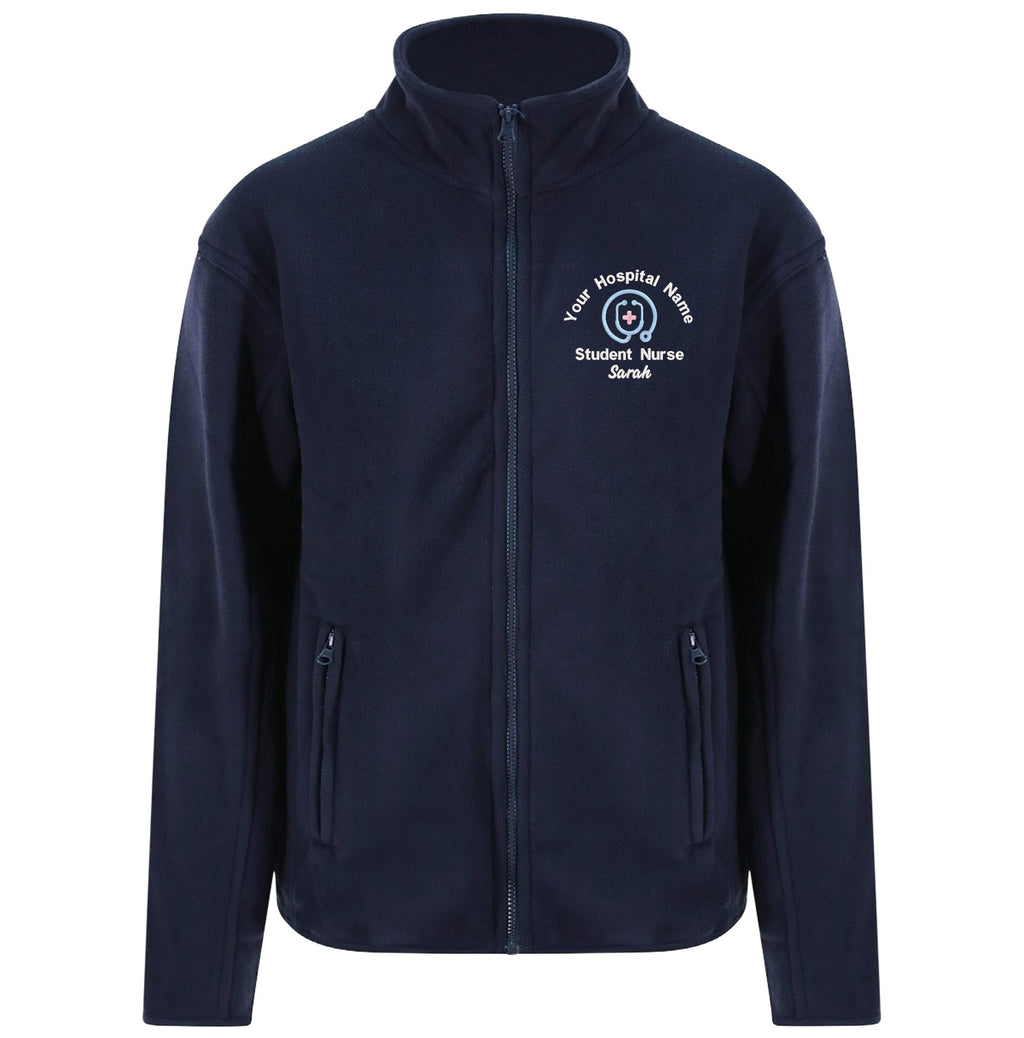 Embroidered Personalised Microfleece Custom Uniform Hospital Staff Name Department Student Nurse Fleece