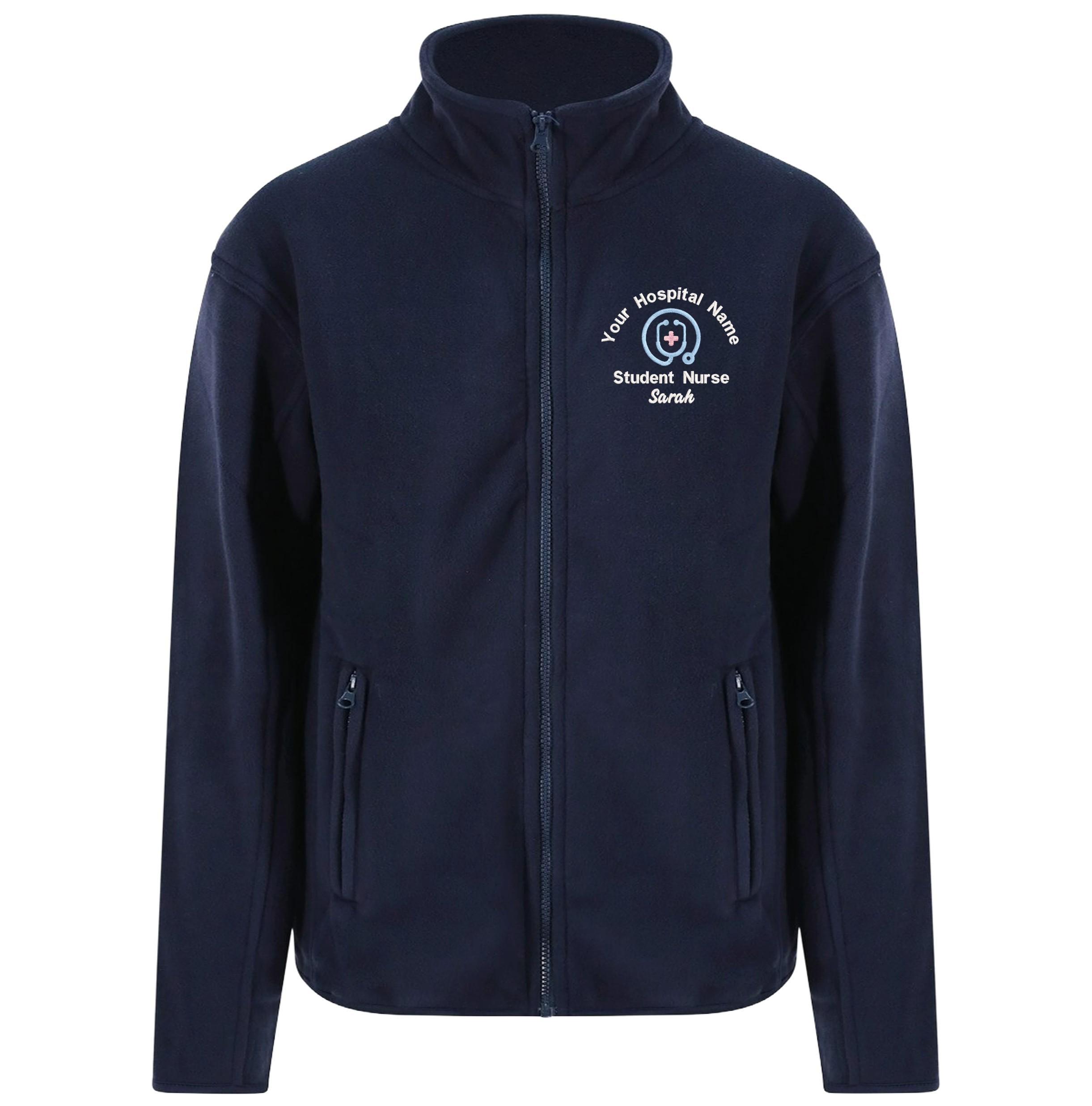 Embroidered Personalised Microfleece Custom Uniform Hospital Staff Name Department Student Nurse Fleece
