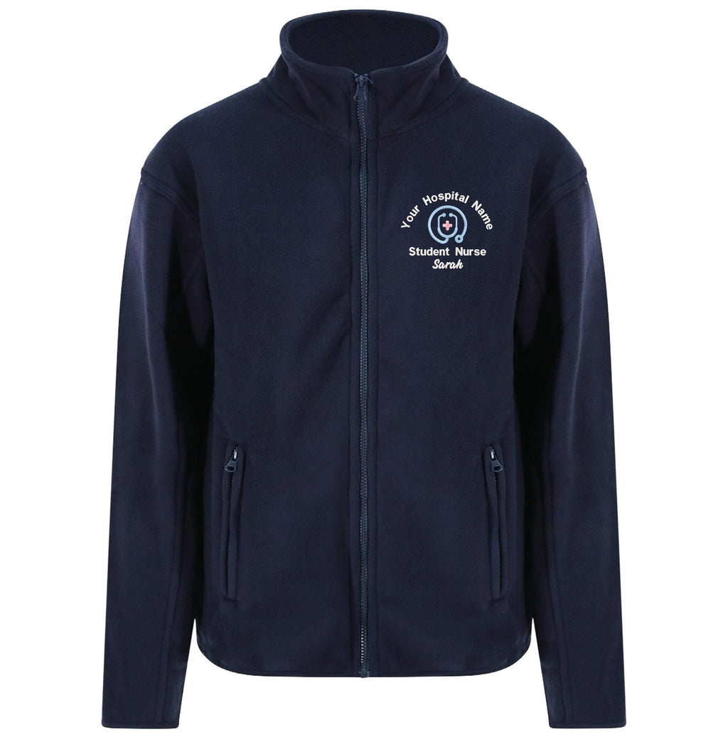Embroidered Personalised Microfleece Custom Uniform Hospital Staff Name Department Student Nurse Fleece