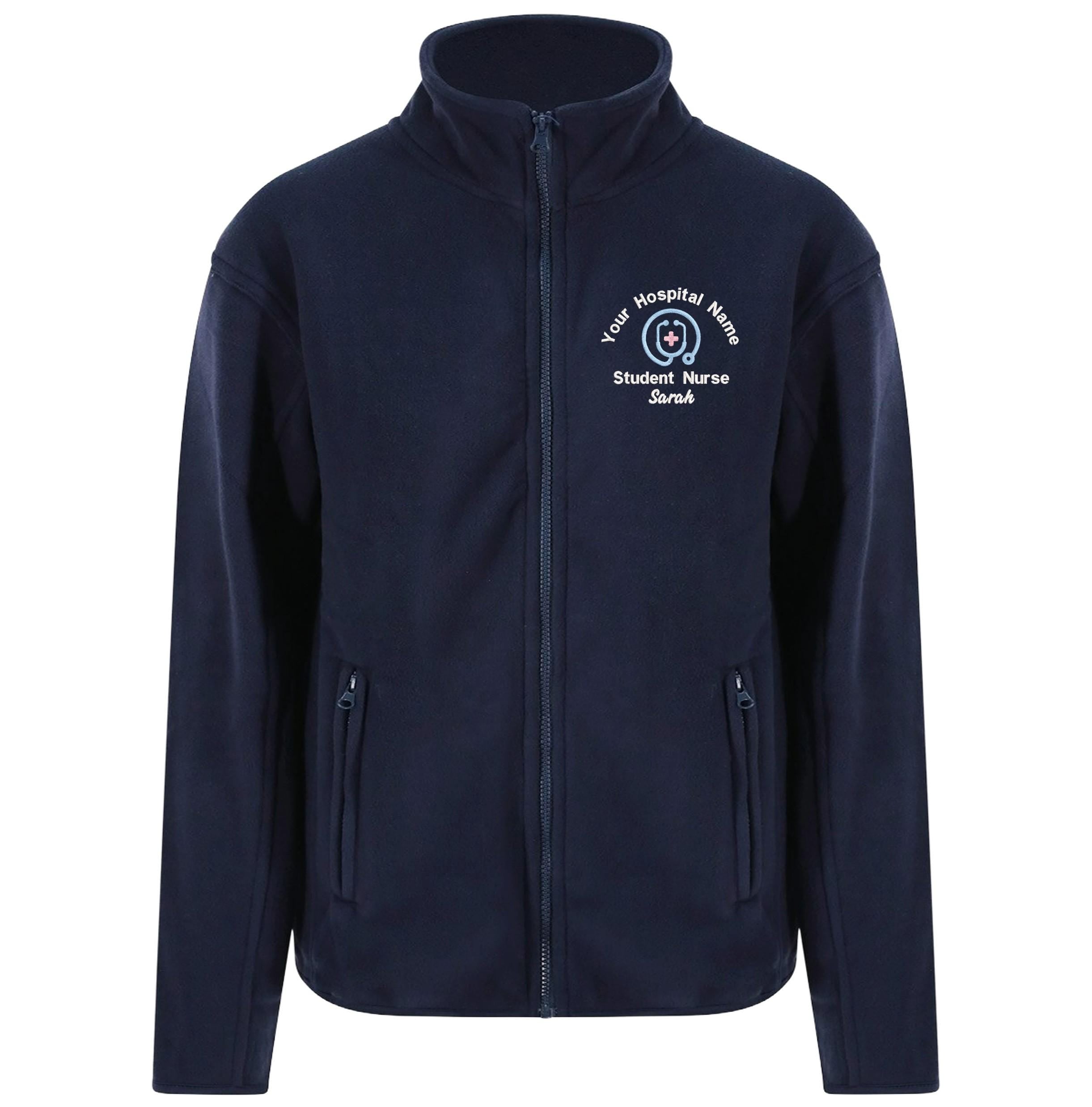 Embroidered Personalised Microfleece Custom Uniform Hospital Staff Name Department Student Nurse Fleece