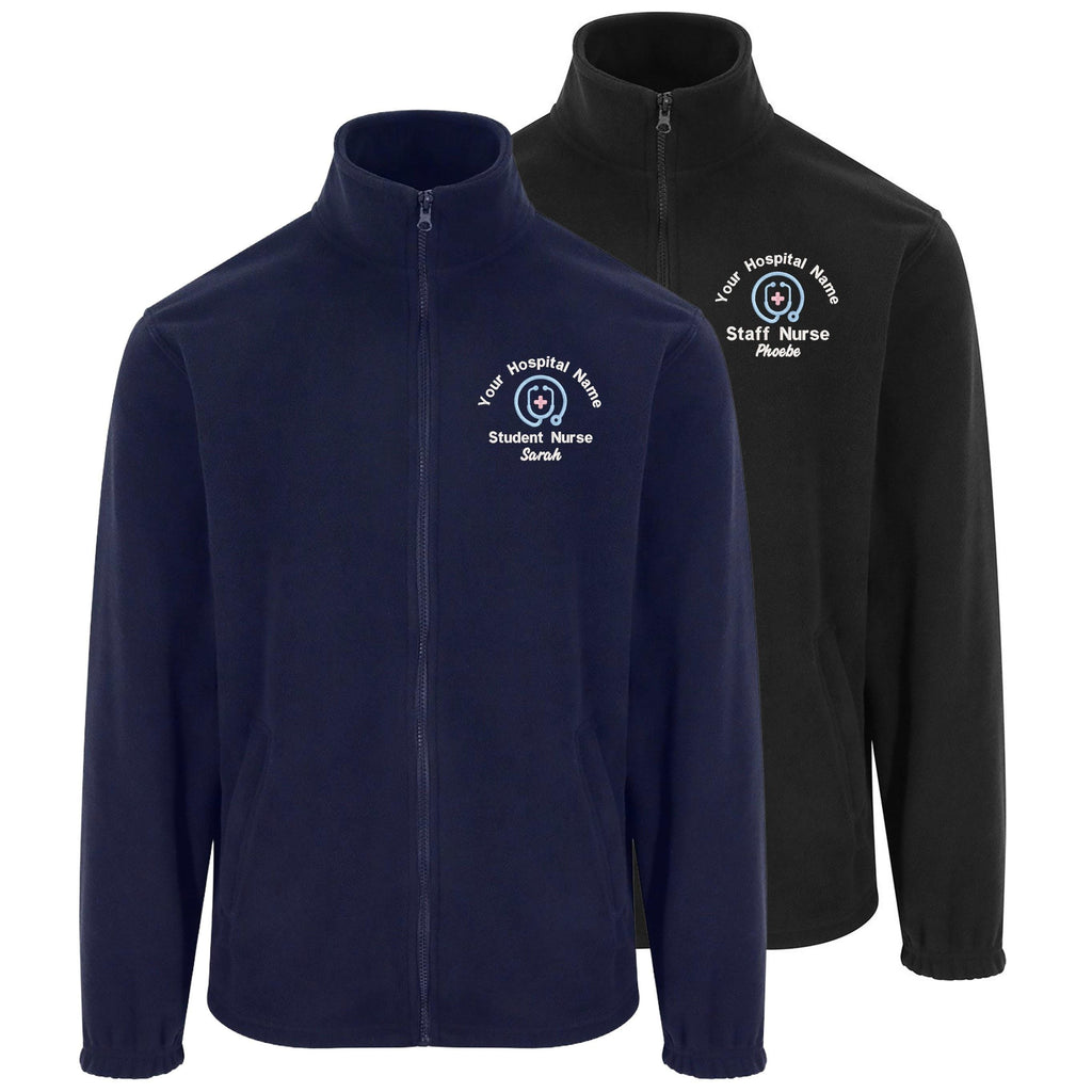 Embroidered Personalised Fleece Custom Uniform Hospital Staff Name Department Student Nurse Jacket