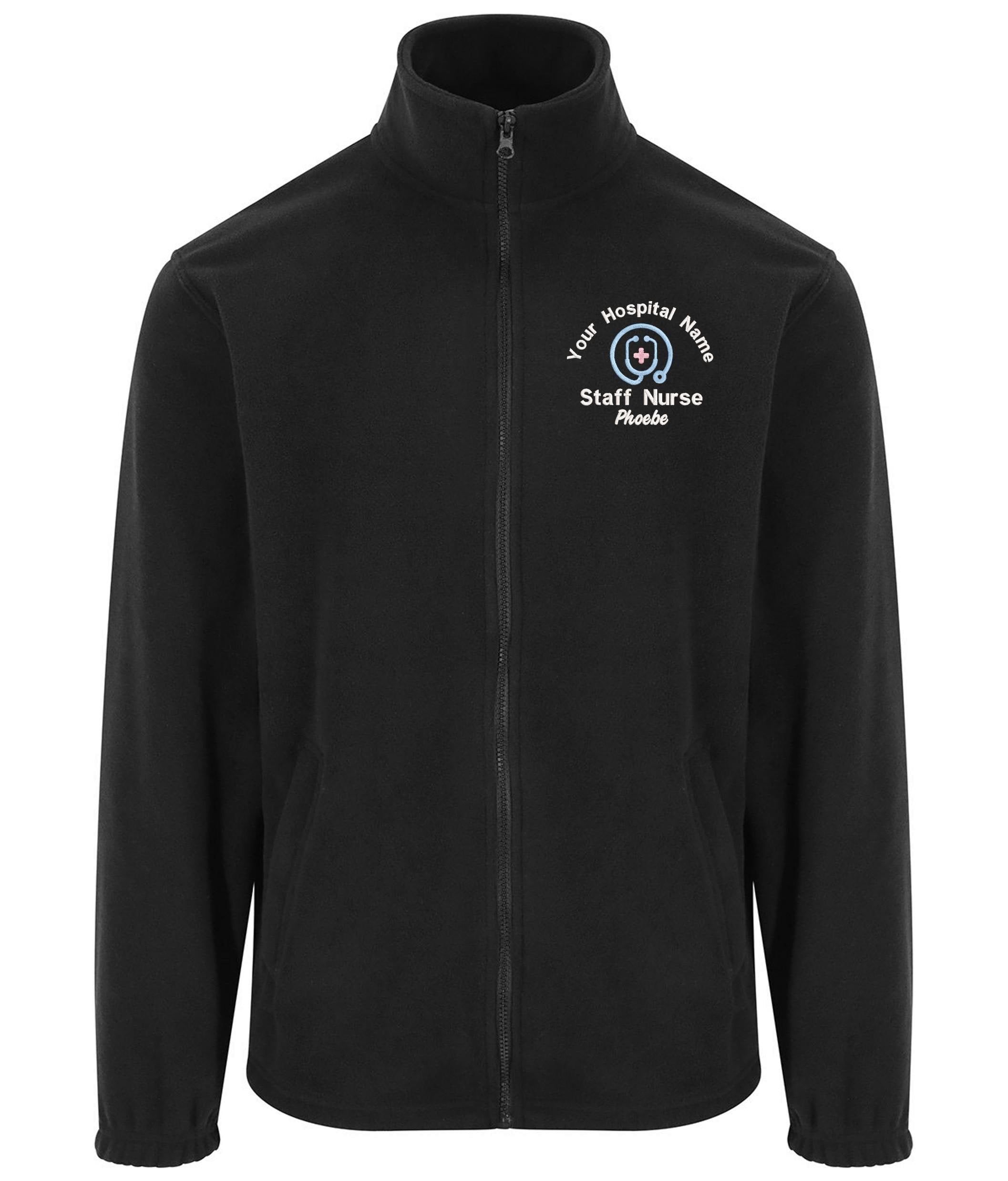 Embroidered Personalised Fleece Custom Uniform Hospital Staff Name Department Student Nurse Jacket
