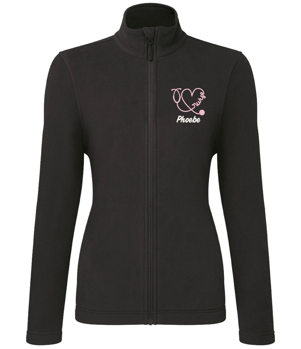 Embroidered Personalised Nurse Microfleece Custom Name Hospital Staff Uniform Fleece Jacket