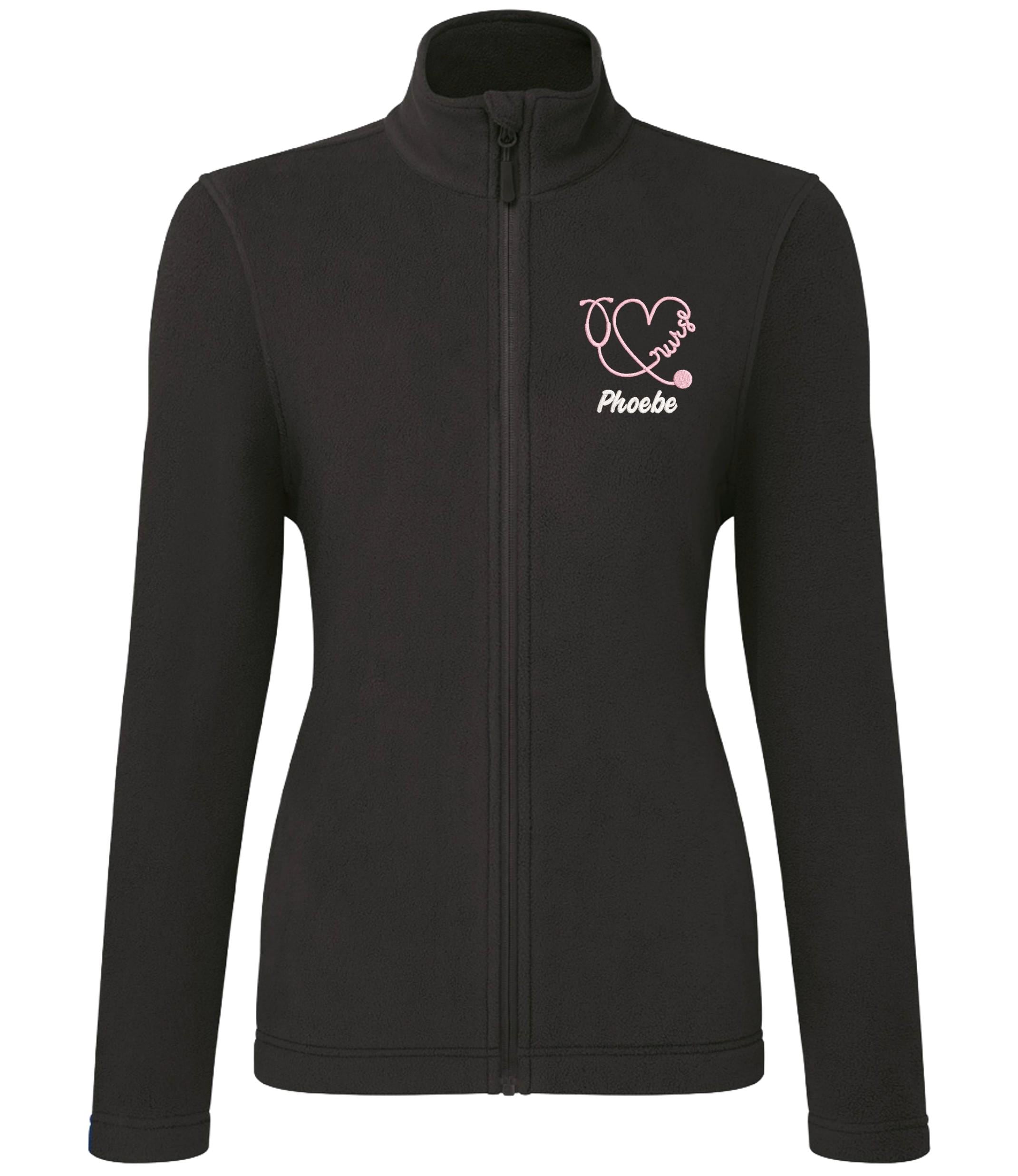 Embroidered Personalised Nurse Microfleece Custom Name Hospital Staff Uniform Fleece Jacket