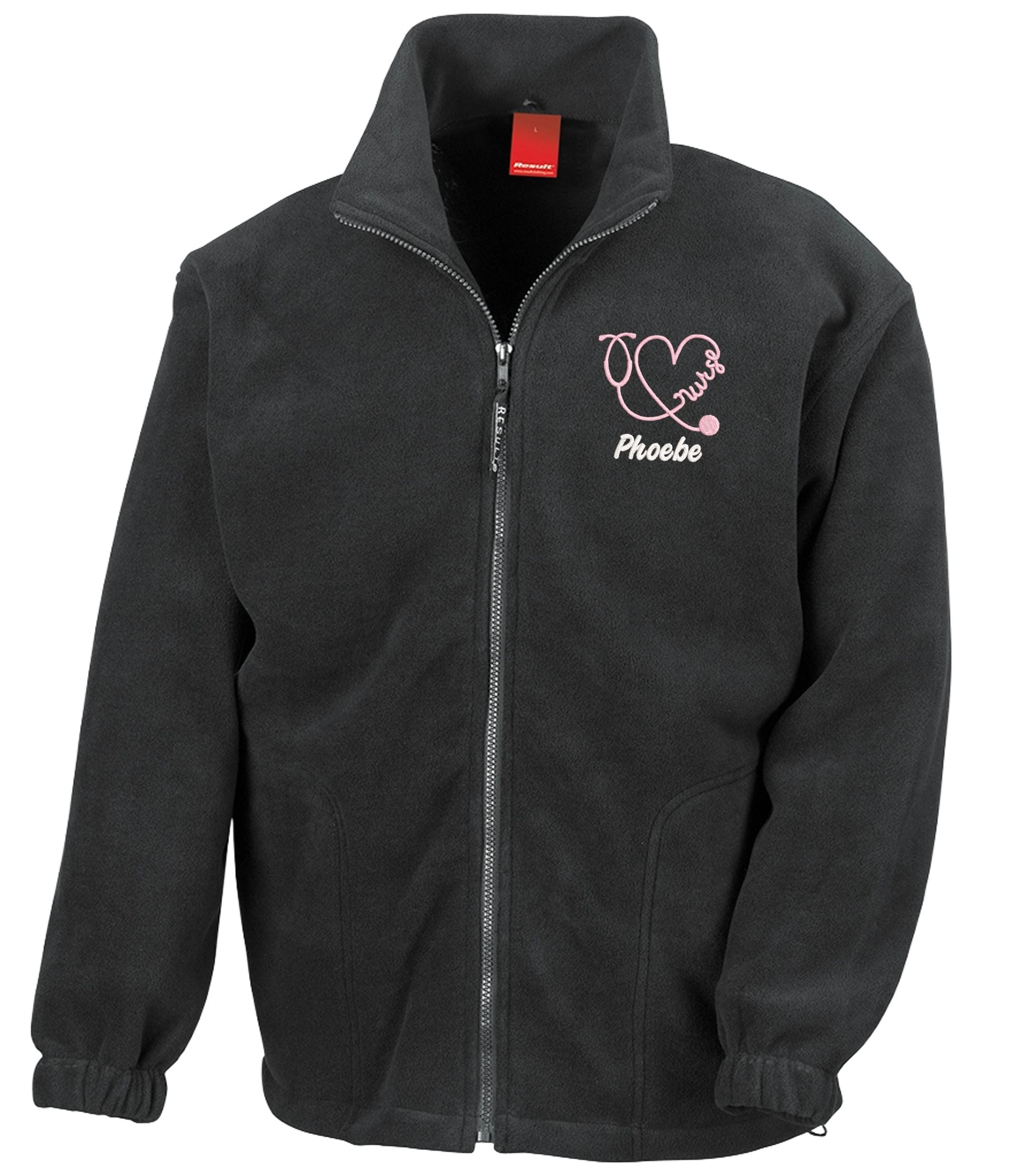 Embroidered Personalised Nurse Heavyweight Fleece Custom Name Hospital Staff Uniform Jacket