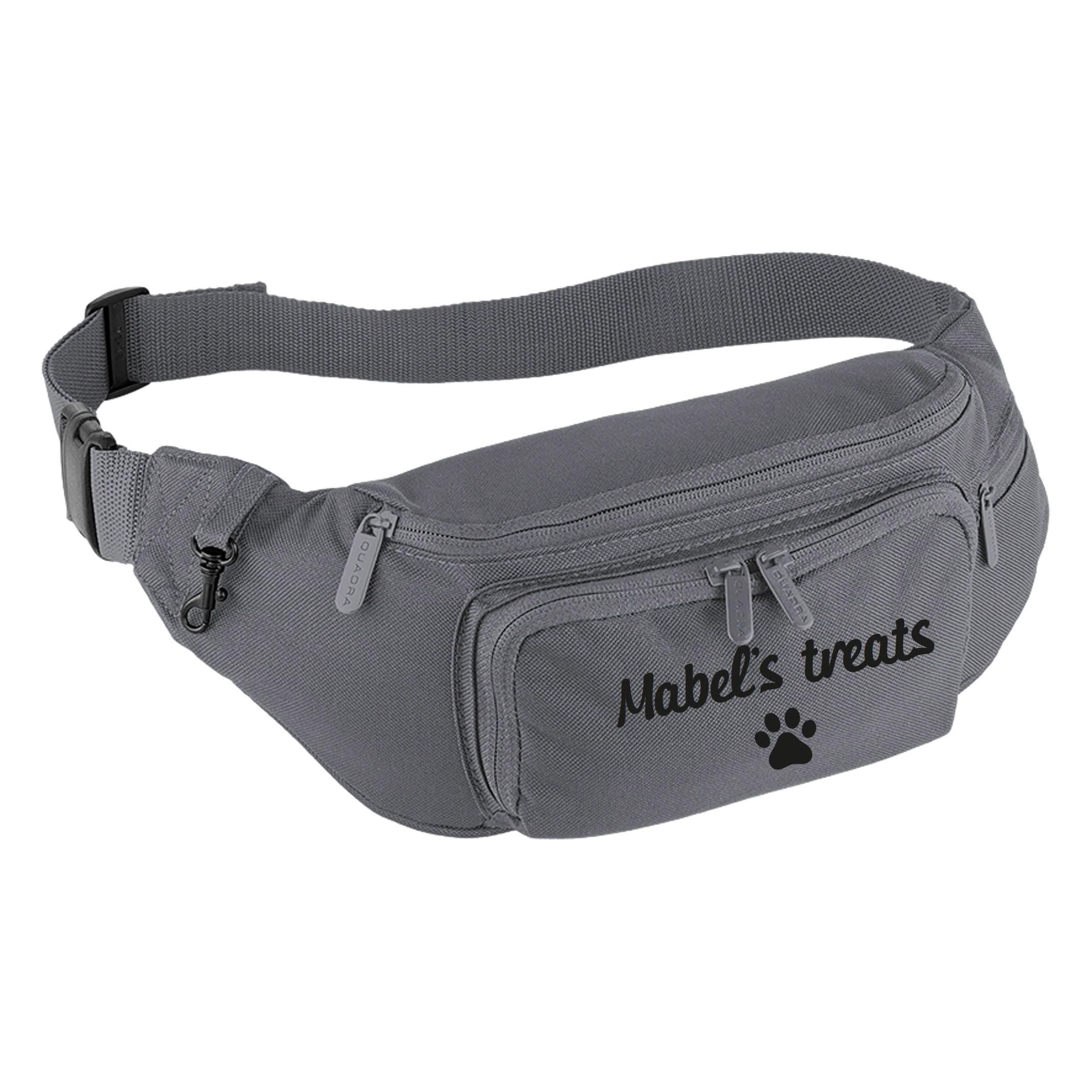 Personalised Name Dog Treats Belt Bag - Custom Puppy Walking Training Cross Body Bumbag