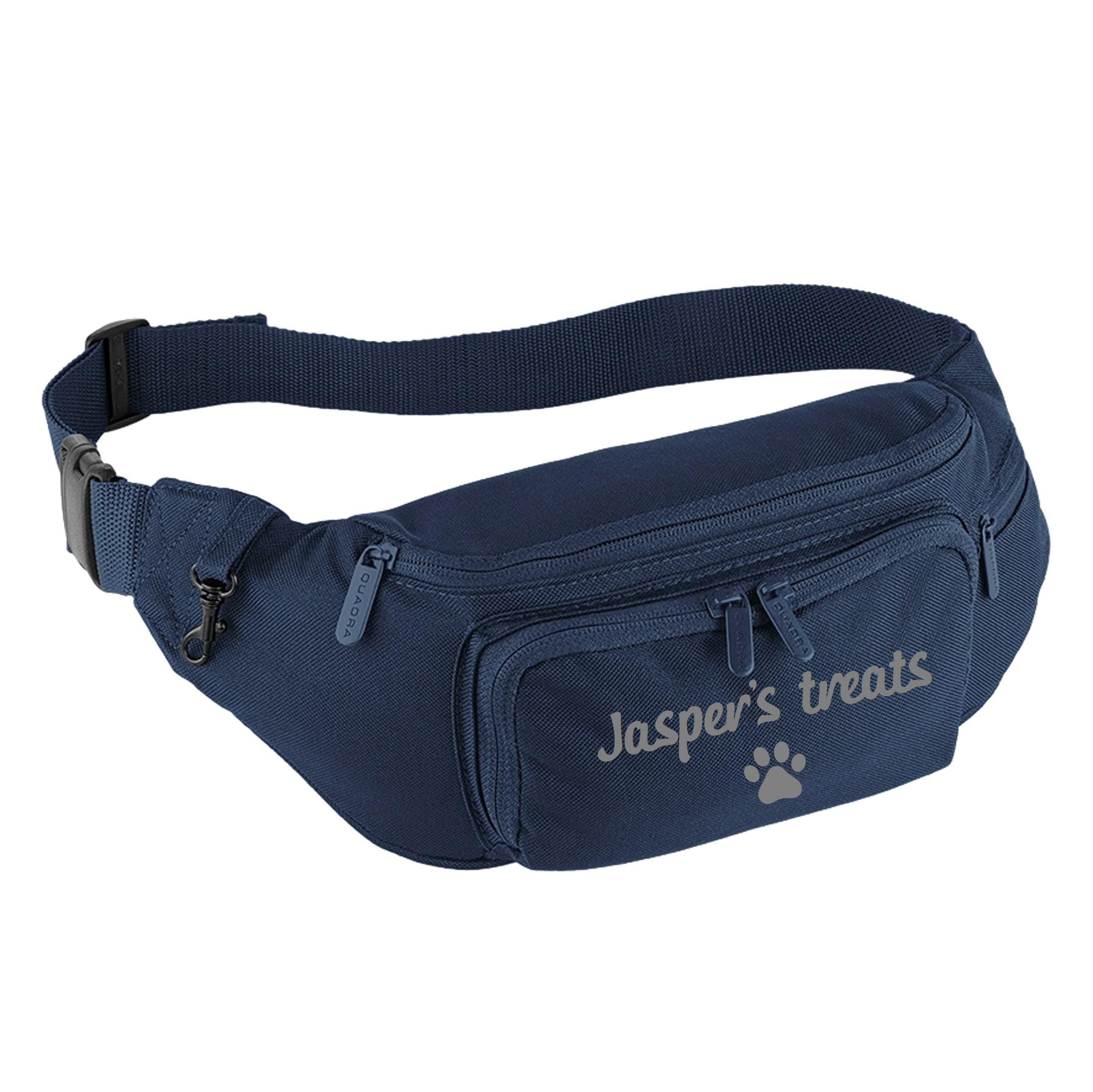 Personalised Name Dog Treats Belt Bag - Custom Puppy Walking Training Cross Body Bumbag