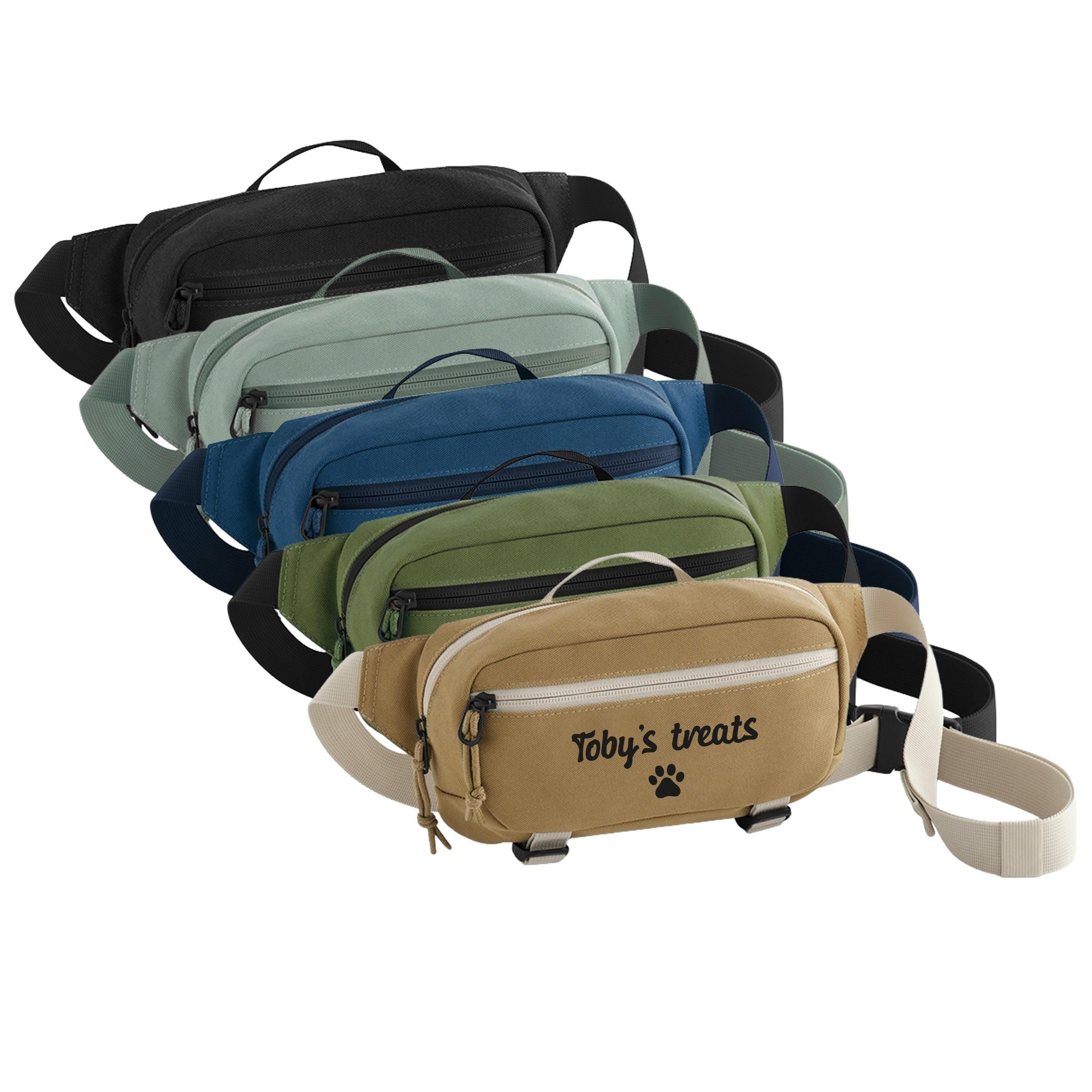 Personalised Name Dog Treats Belt Bag - Custom Puppy Walking Training Cross Body Bumbag