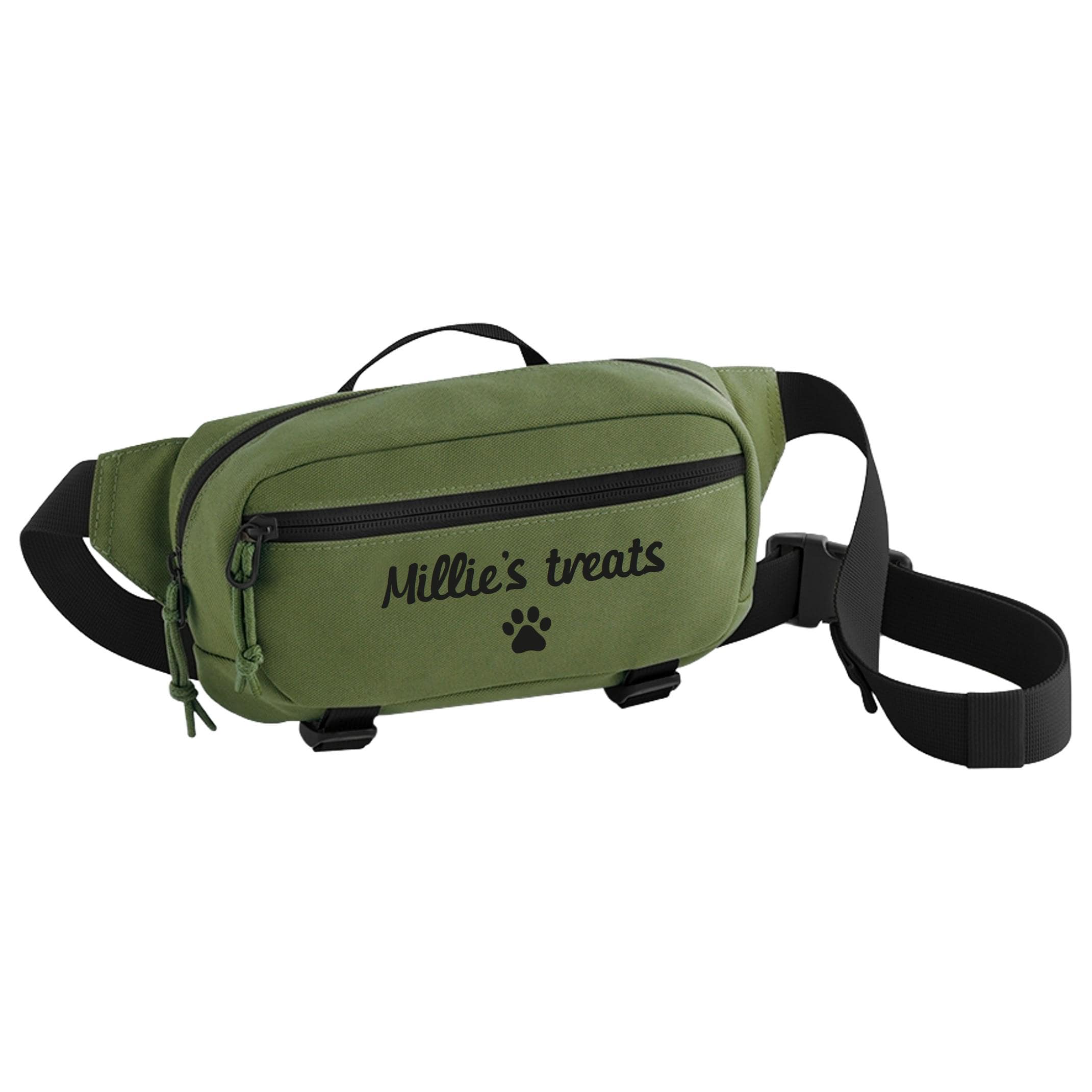 Personalised Name Dog Treats Belt Bag - Custom Puppy Walking Training Cross Body Bumbag
