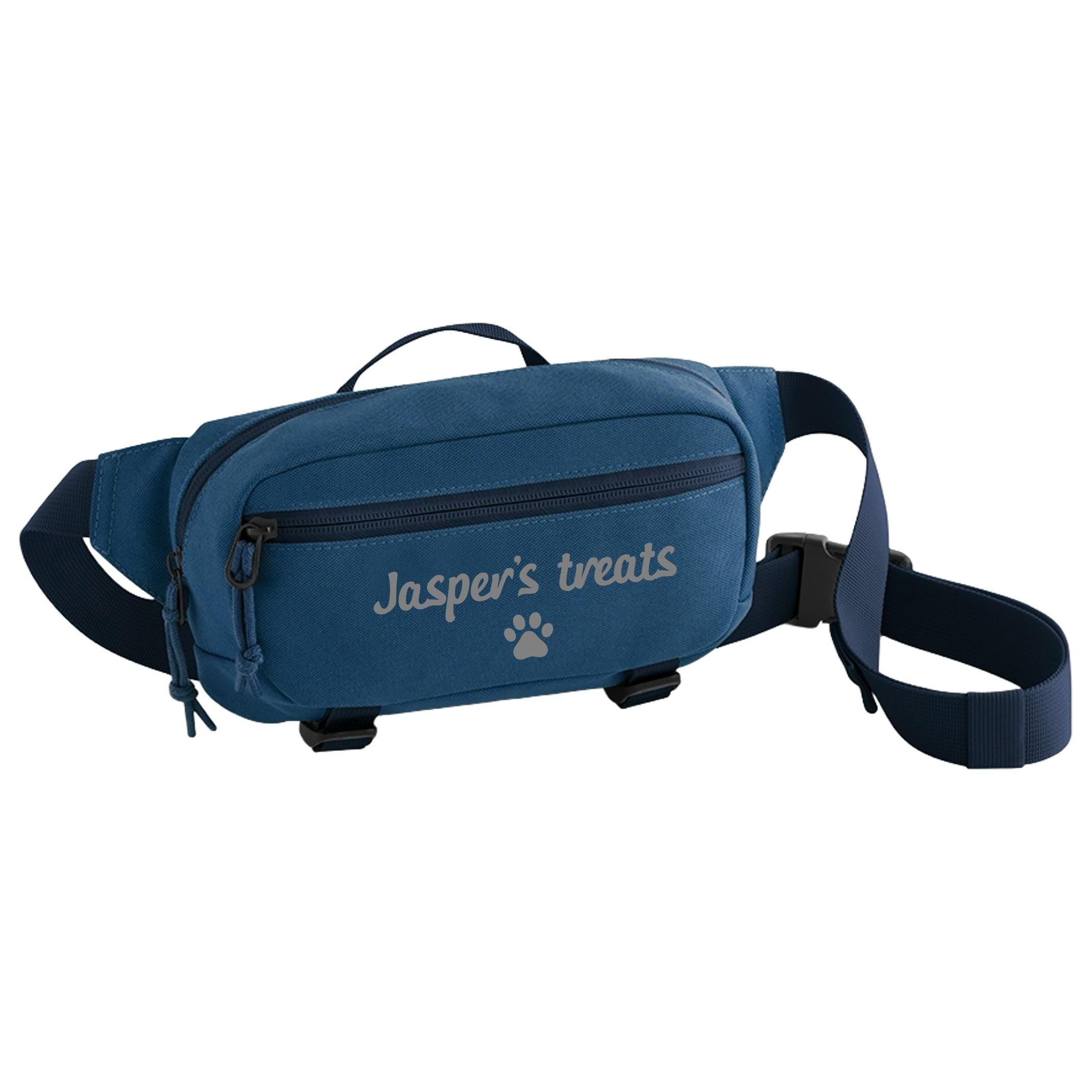 Personalised Name Dog Treats Belt Bag - Custom Puppy Walking Training Cross Body Bumbag