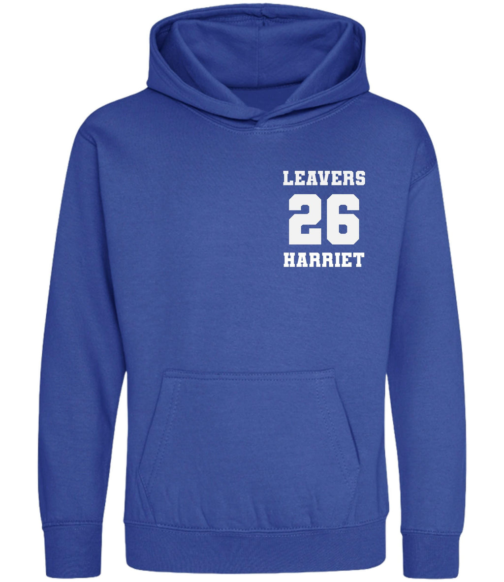 Personalised Leavers Hoodies (Kids & Adults Sizes) Custom Name Text Class of 26 Primary Junior Year 6 Secondary School College University