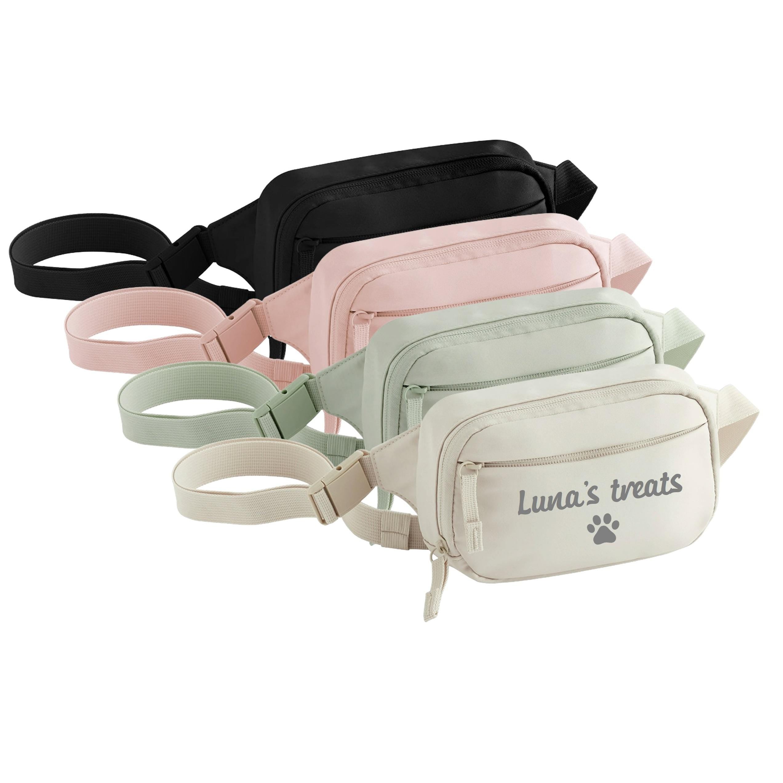 Personalised Name Dog Treats Belt Bag - Custom Puppy Walking Training Cross Body Bumbag
