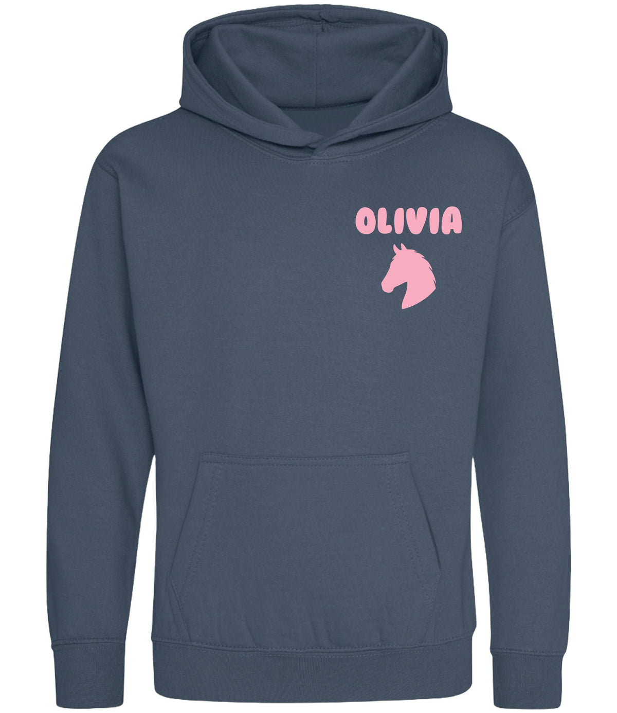 Girls Personalised Name Horse Riding Hoodie Pony Rider Club Sweatshirt Jacket