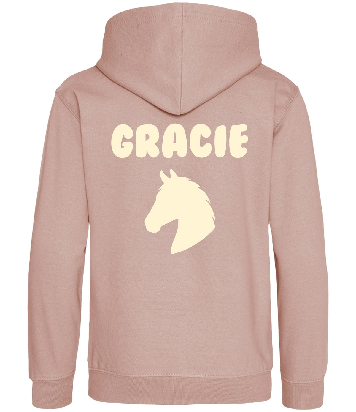 Girls Personalised Name Horse Riding Hoodie Pony Rider Club Sweatshirt Jacket