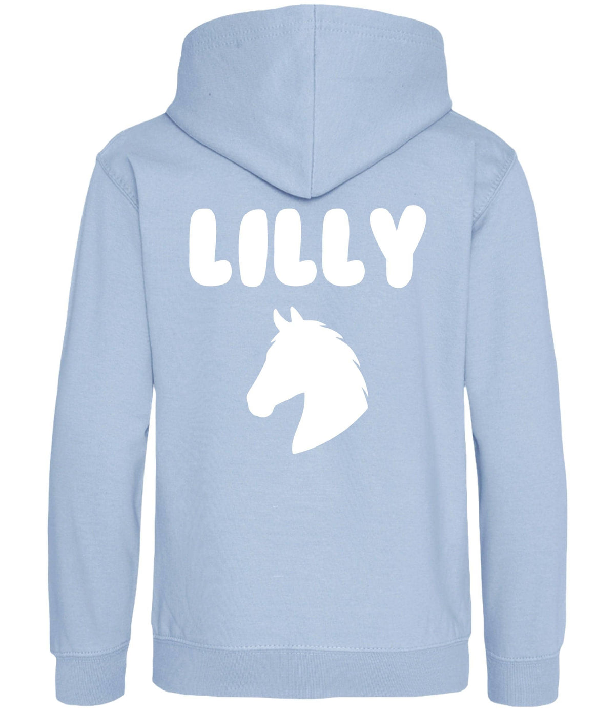 Girls Personalised Name Horse Riding Hoodie Pony Rider Club Sweatshirt Jacket
