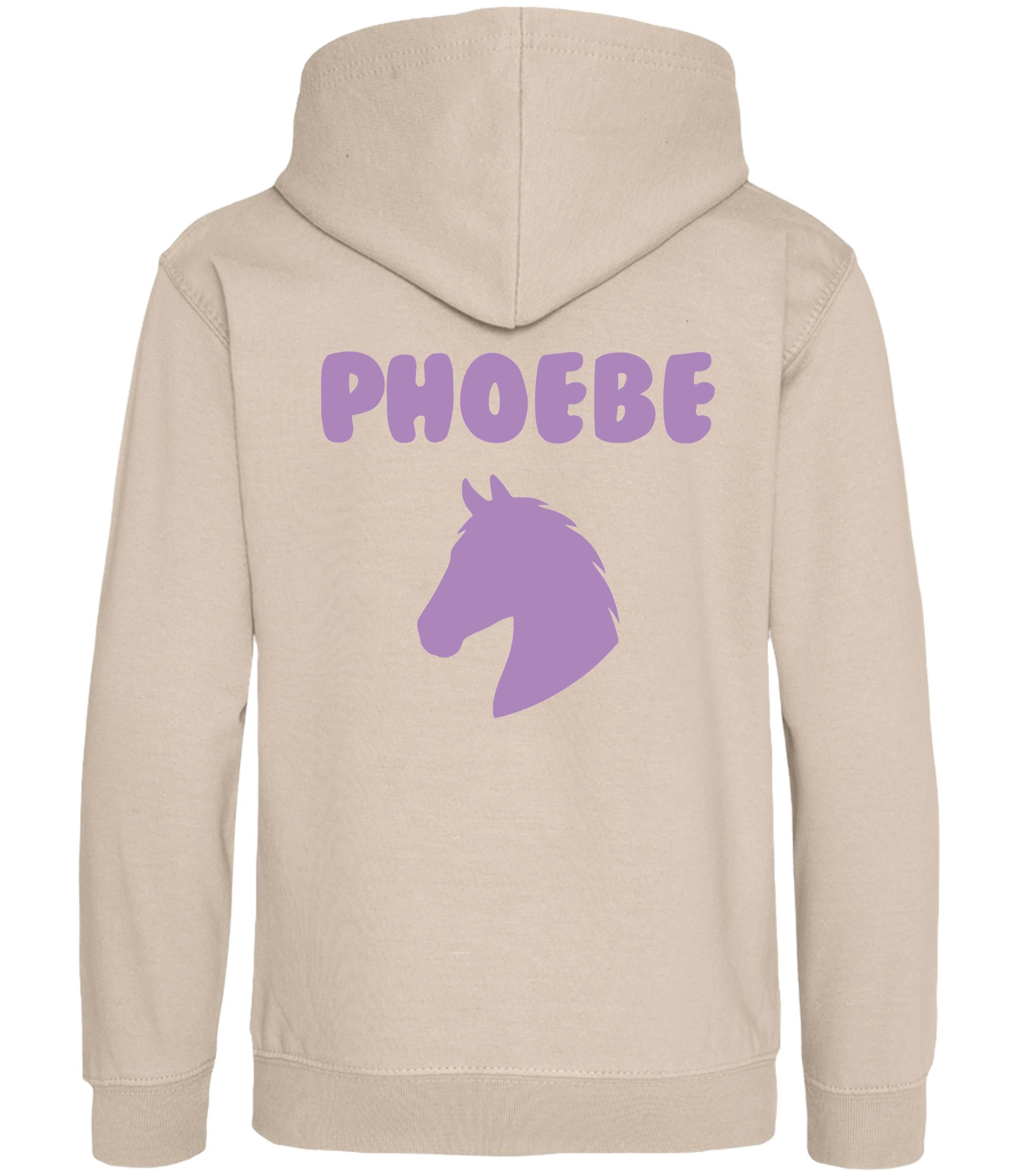 Girls Personalised Name Horse Riding Hoodie Pony Rider Club Sweatshirt Jacket