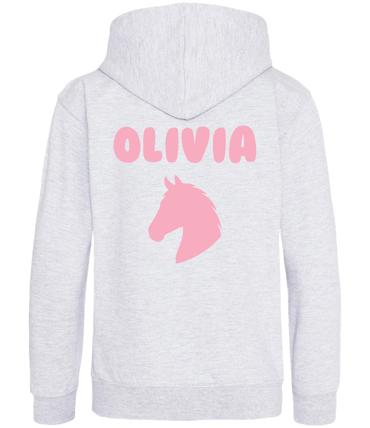 Girls Personalised Name Horse Riding Hoodie Pony Rider Club Sweatshirt Jacket