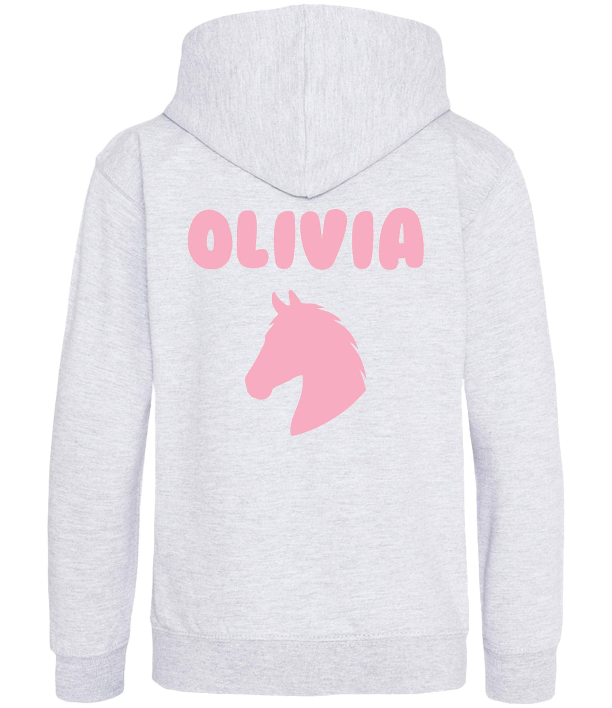 Girls Personalised Name Horse Riding Hoodie Pony Rider Club Sweatshirt Jacket